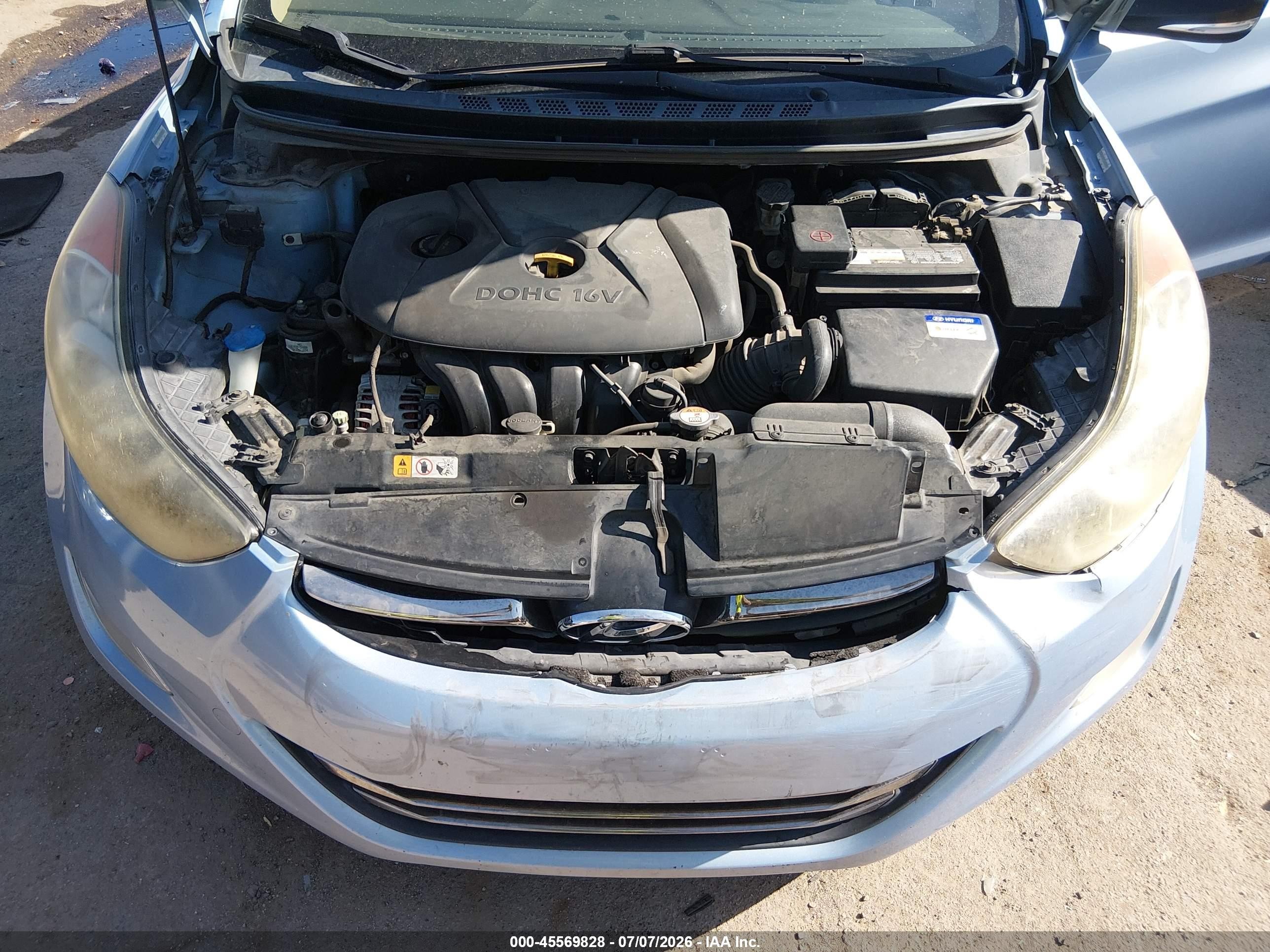 2013 Hyundai Elantra Limited Blue vin: KMHDH4AE7DU716142