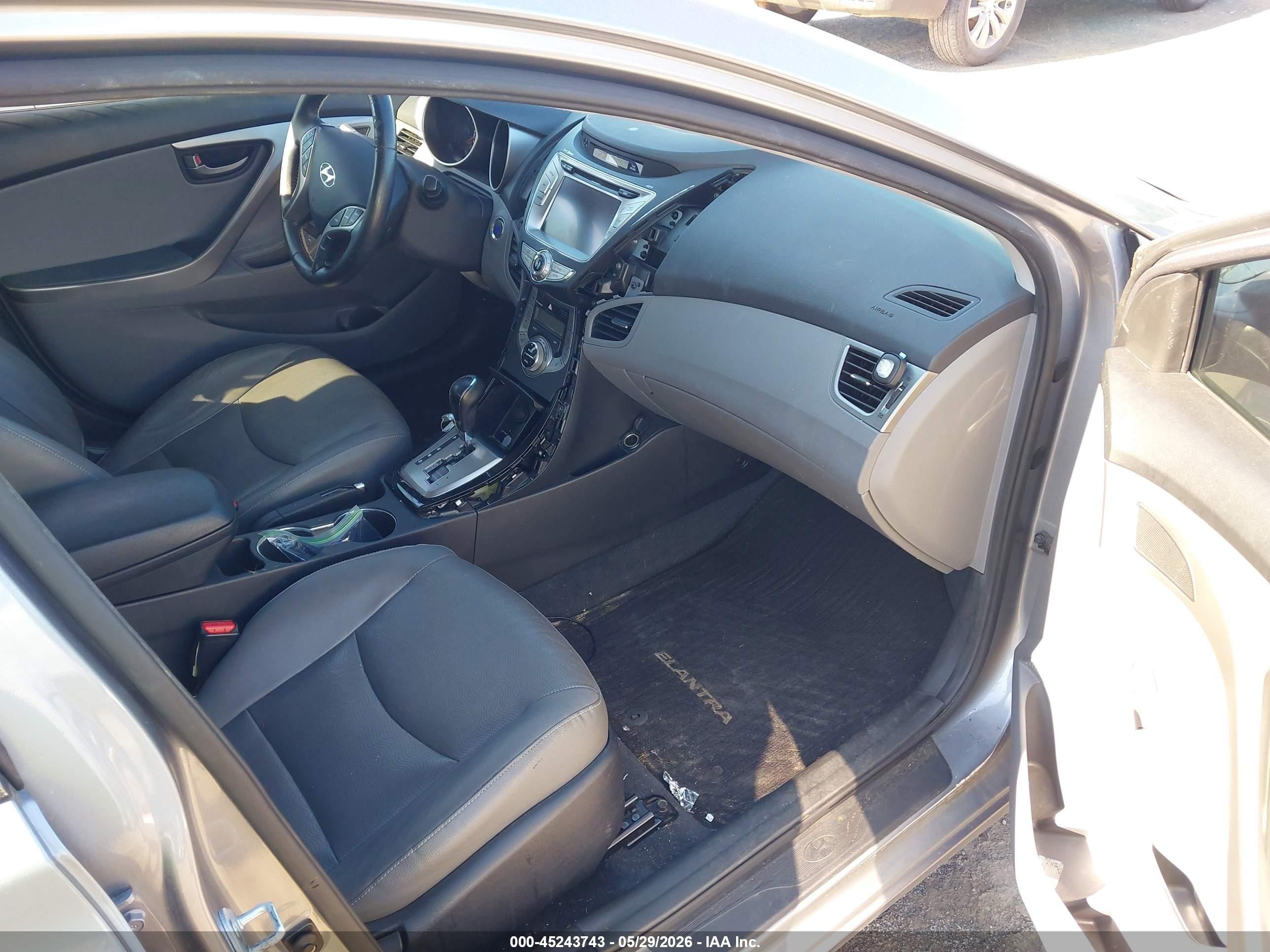 2013 Hyundai Elantra Limited Gray vin: KMHDH4AE7DU738044