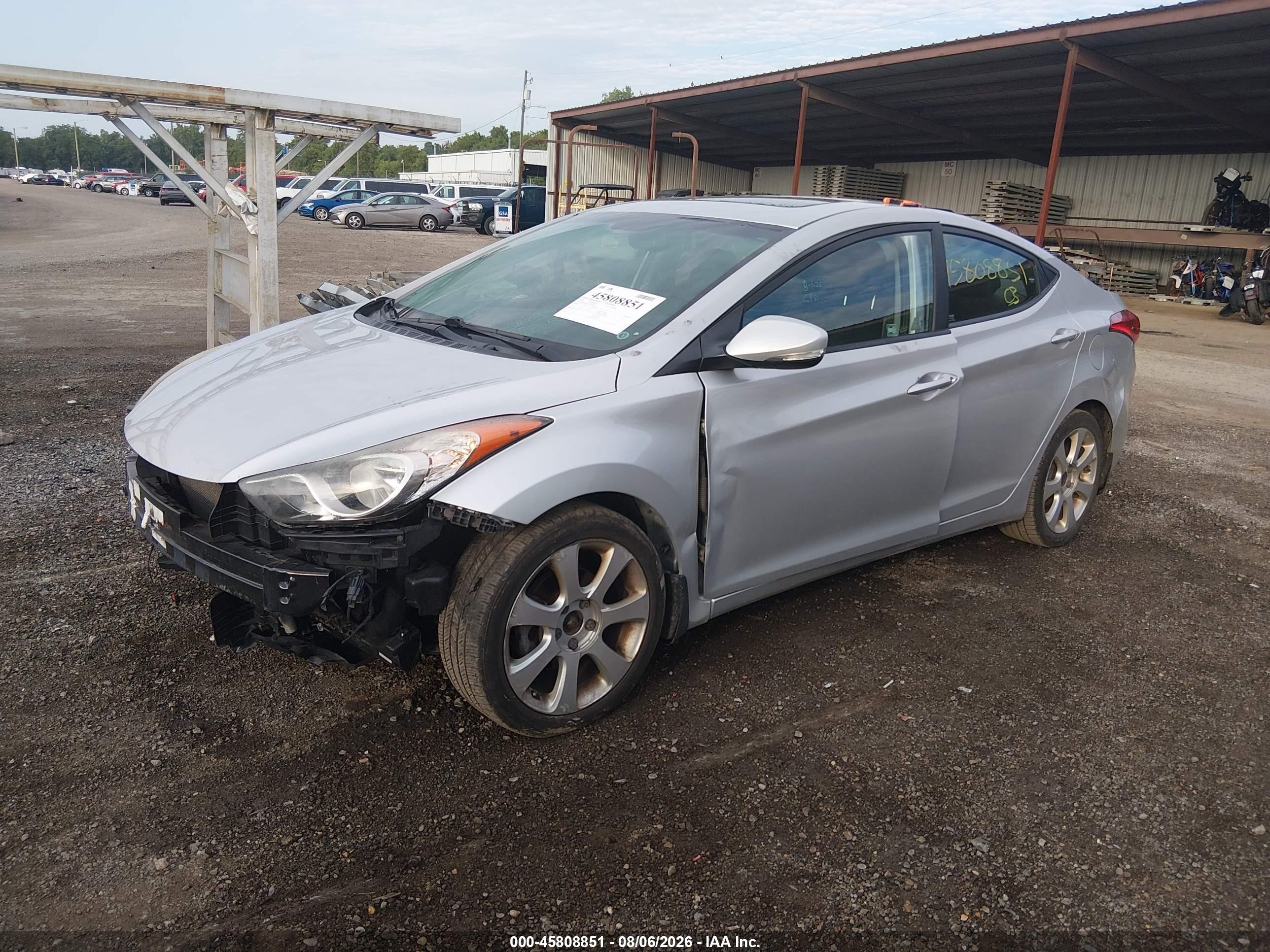 2013 Hyundai Elantra Limited Silver vin: KMHDH4AE7DU748265