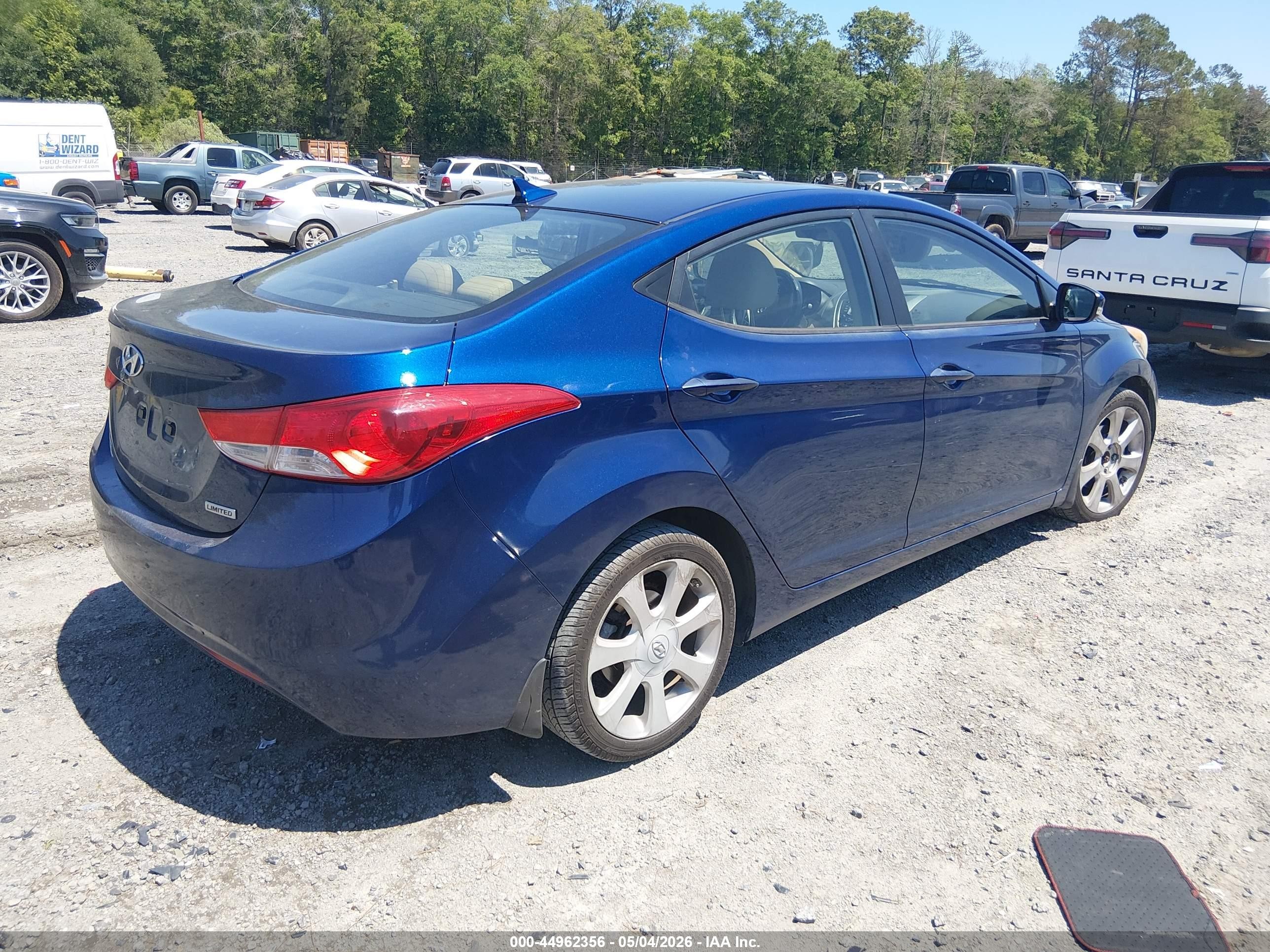 2013 Hyundai Elantra Limited Синий vin: KMHDH4AE7DU749805