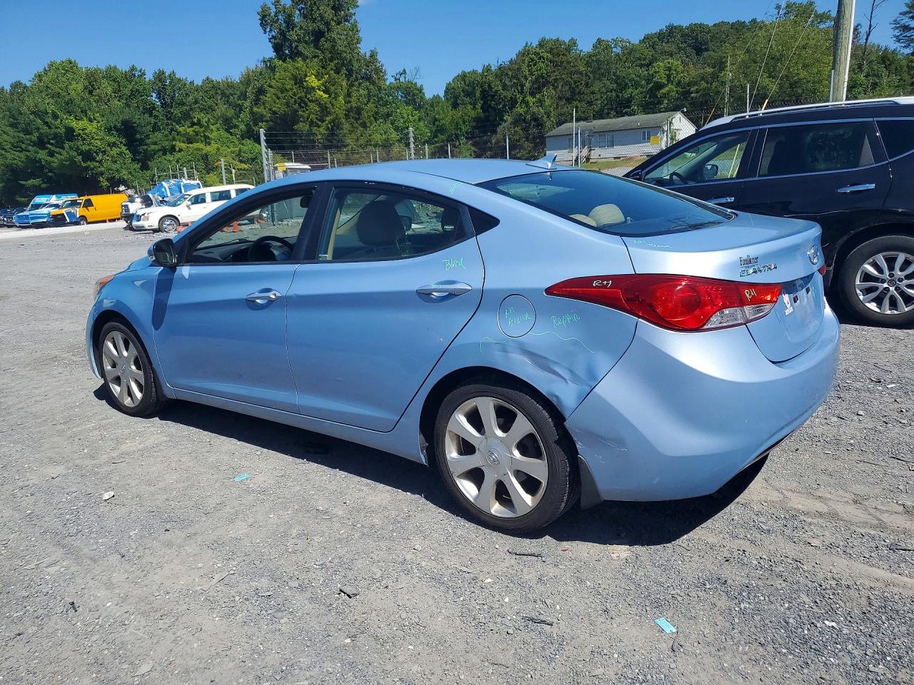 2013 Hyundai Elantra Limited Blue vin: KMHDH4AE7DU763137