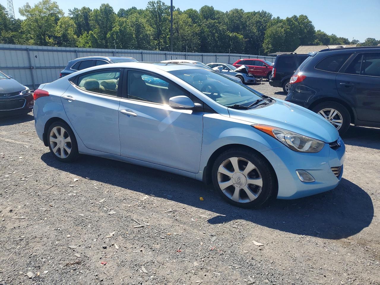2013 Hyundai Elantra Limited Blue vin: KMHDH4AE7DU763137