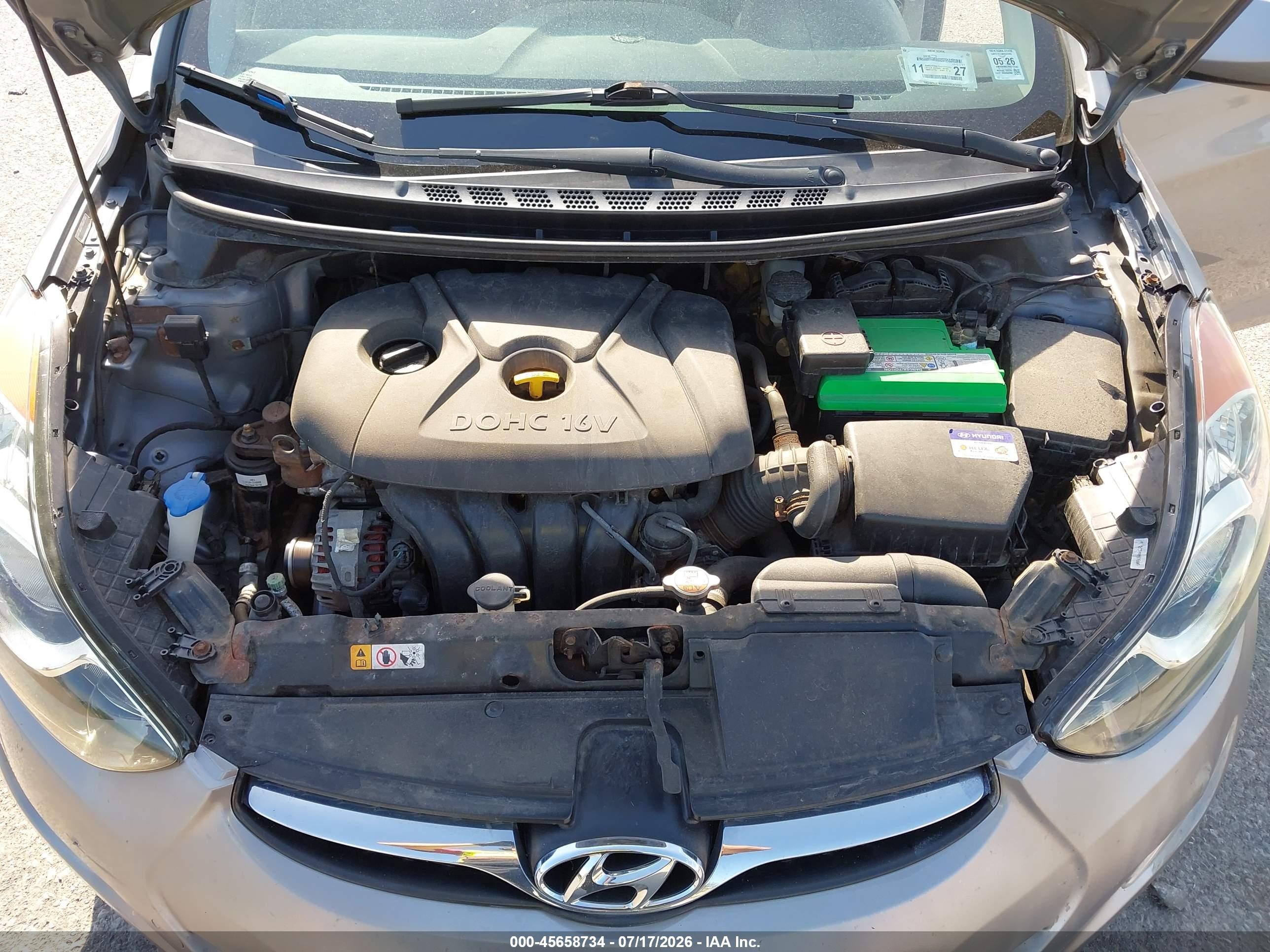 2013 Hyundai Elantra Gls Gray vin: KMHDH4AE7DU777393