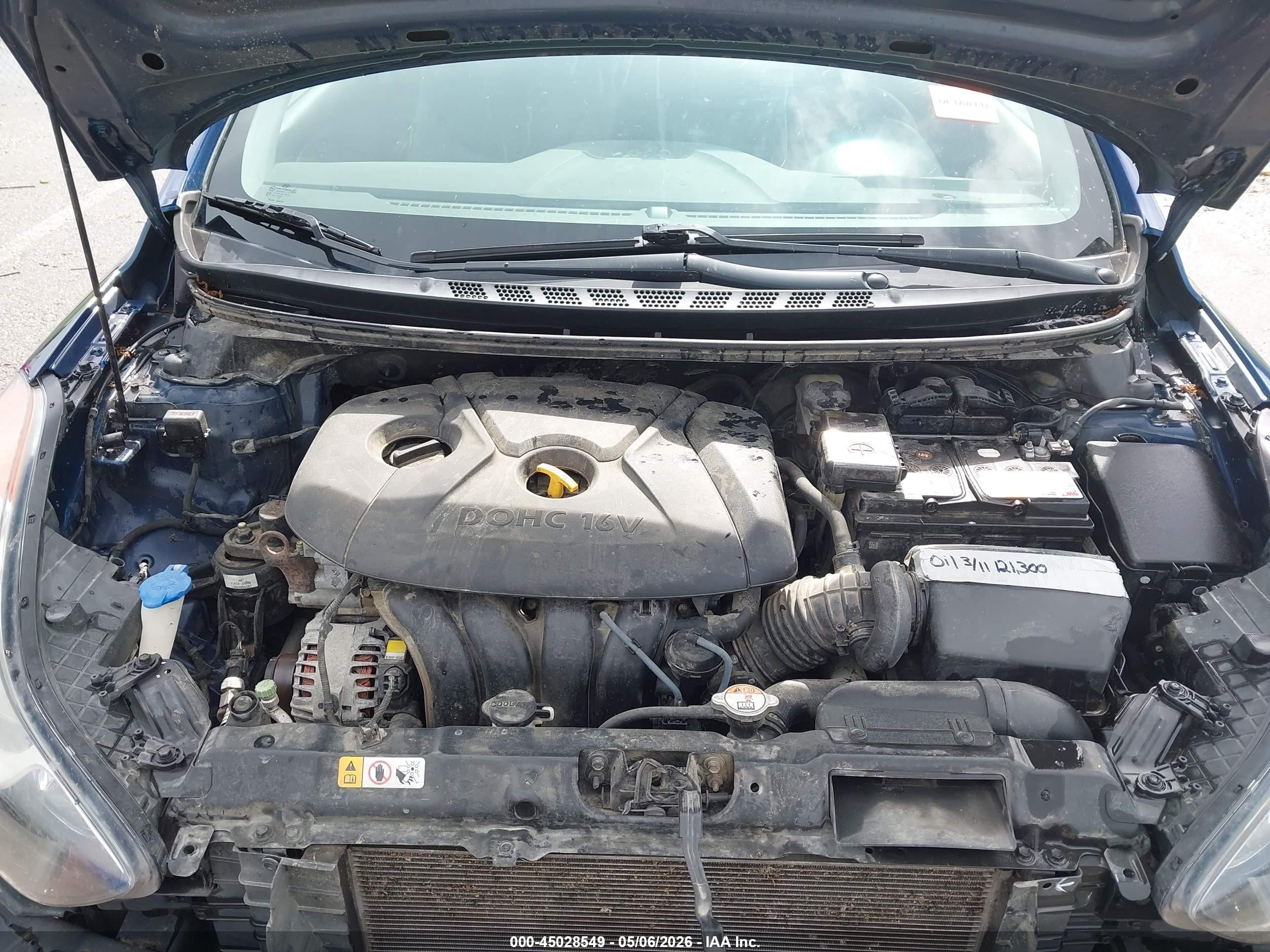 2013 Hyundai Elantra Gls Blue vin: KMHDH4AE7DU778947