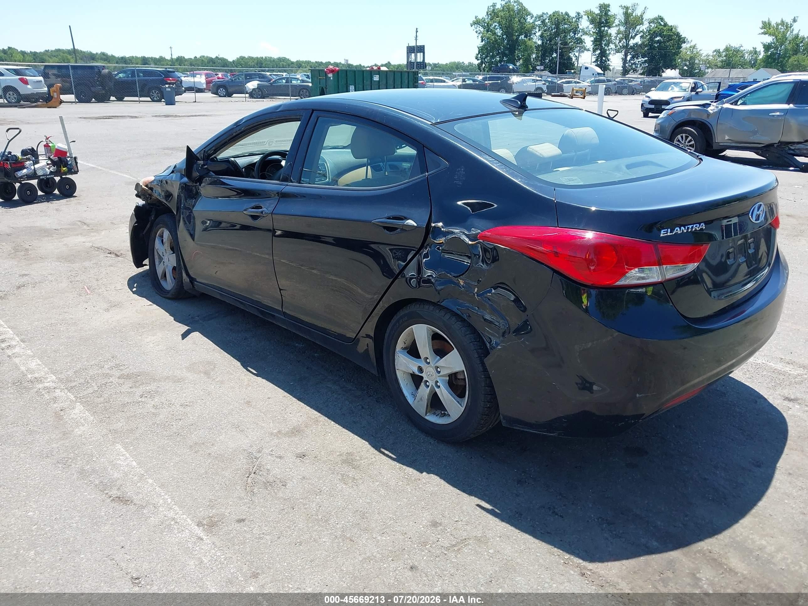 2013 Hyundai Elantra Gls Black vin: KMHDH4AE7DU829623