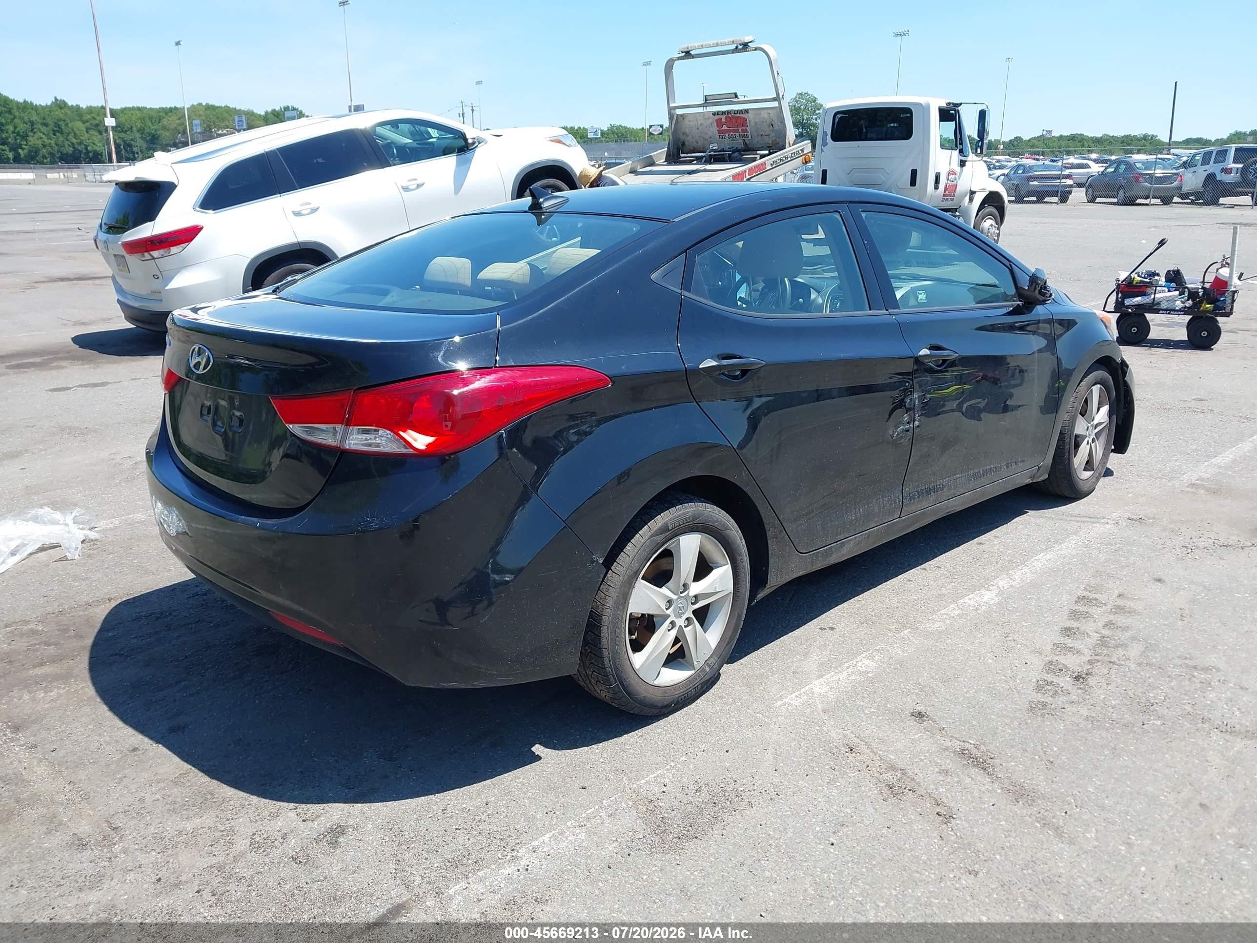 2013 Hyundai Elantra Gls Black vin: KMHDH4AE7DU829623
