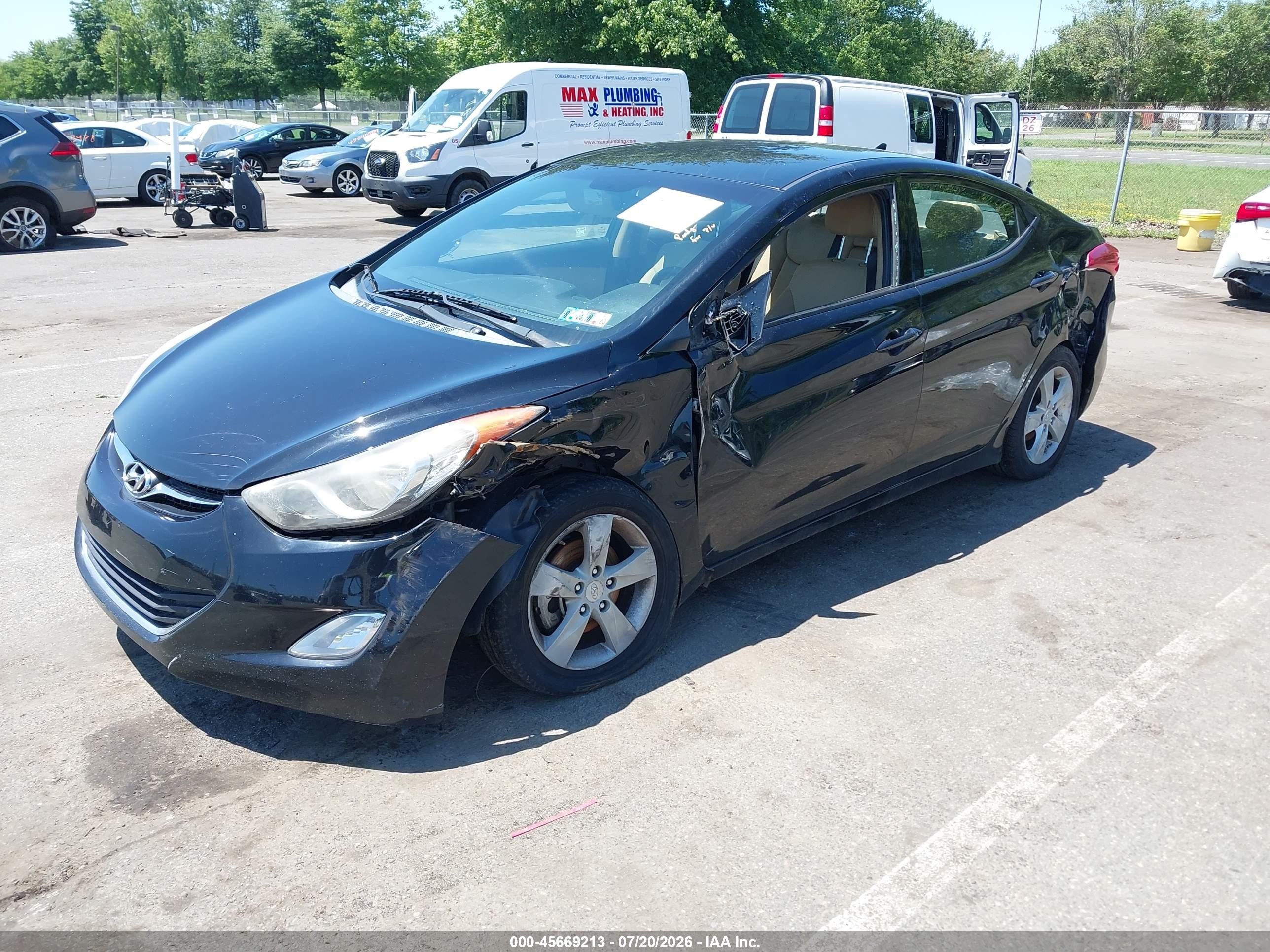 2013 Hyundai Elantra Gls Black vin: KMHDH4AE7DU829623