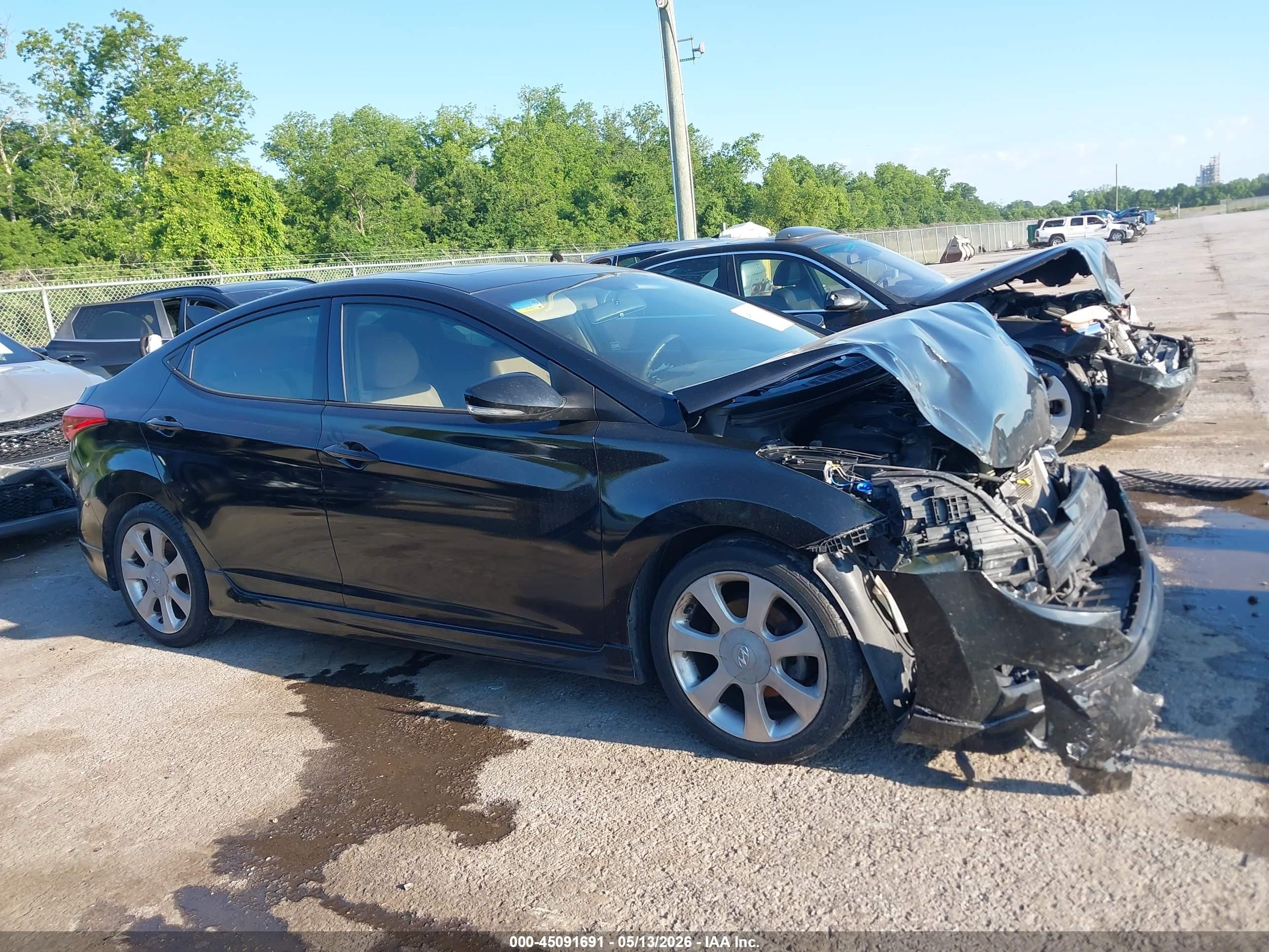 2013 Hyundai Elantra Limited Black vin: KMHDH4AE7DU835793