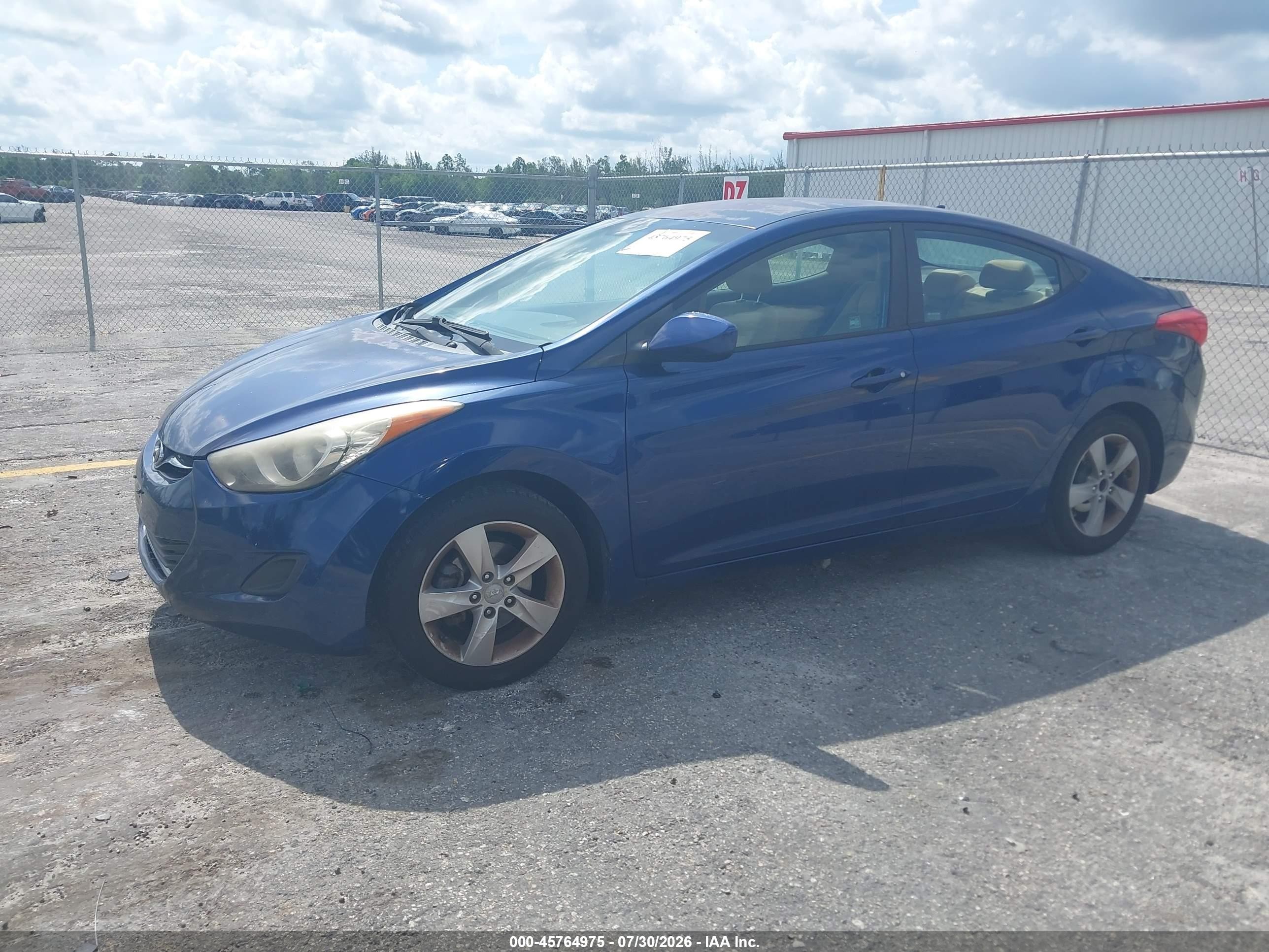 2013 Hyundai Elantra Gls Blue vin: KMHDH4AE7DU872293