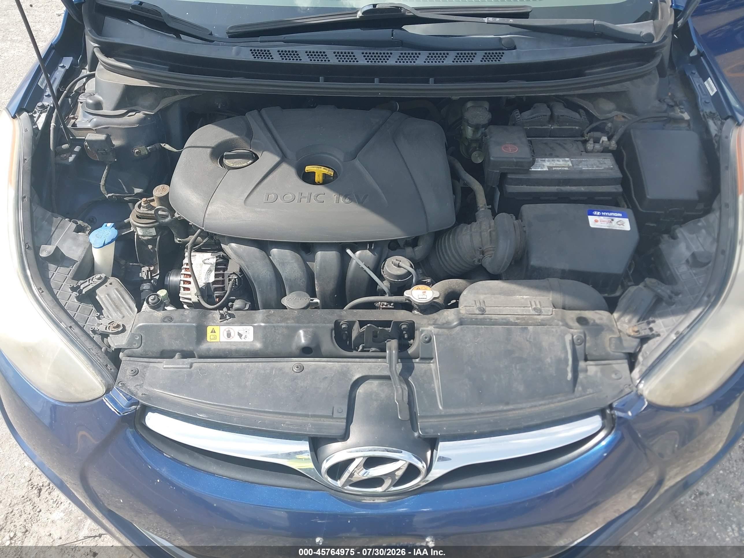 2013 Hyundai Elantra Gls Blue vin: KMHDH4AE7DU872293
