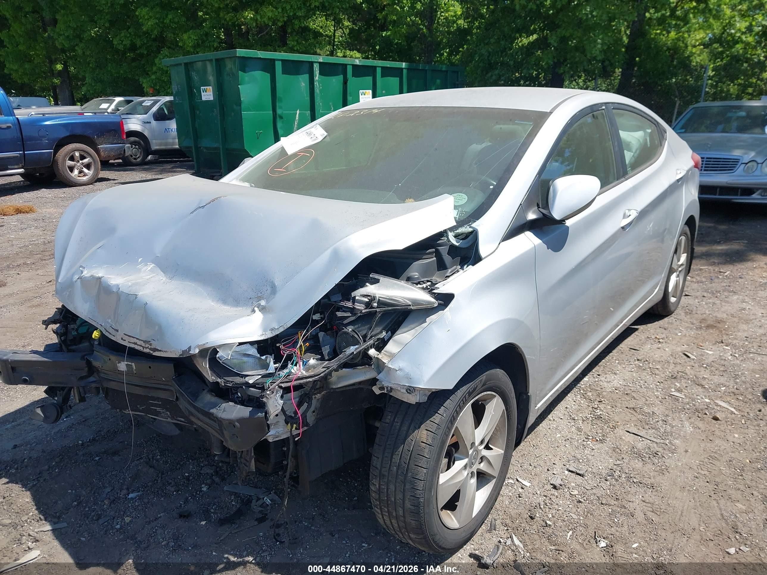 2013 Hyundai Elantra Gls Silver vin: KMHDH4AE7DU884508