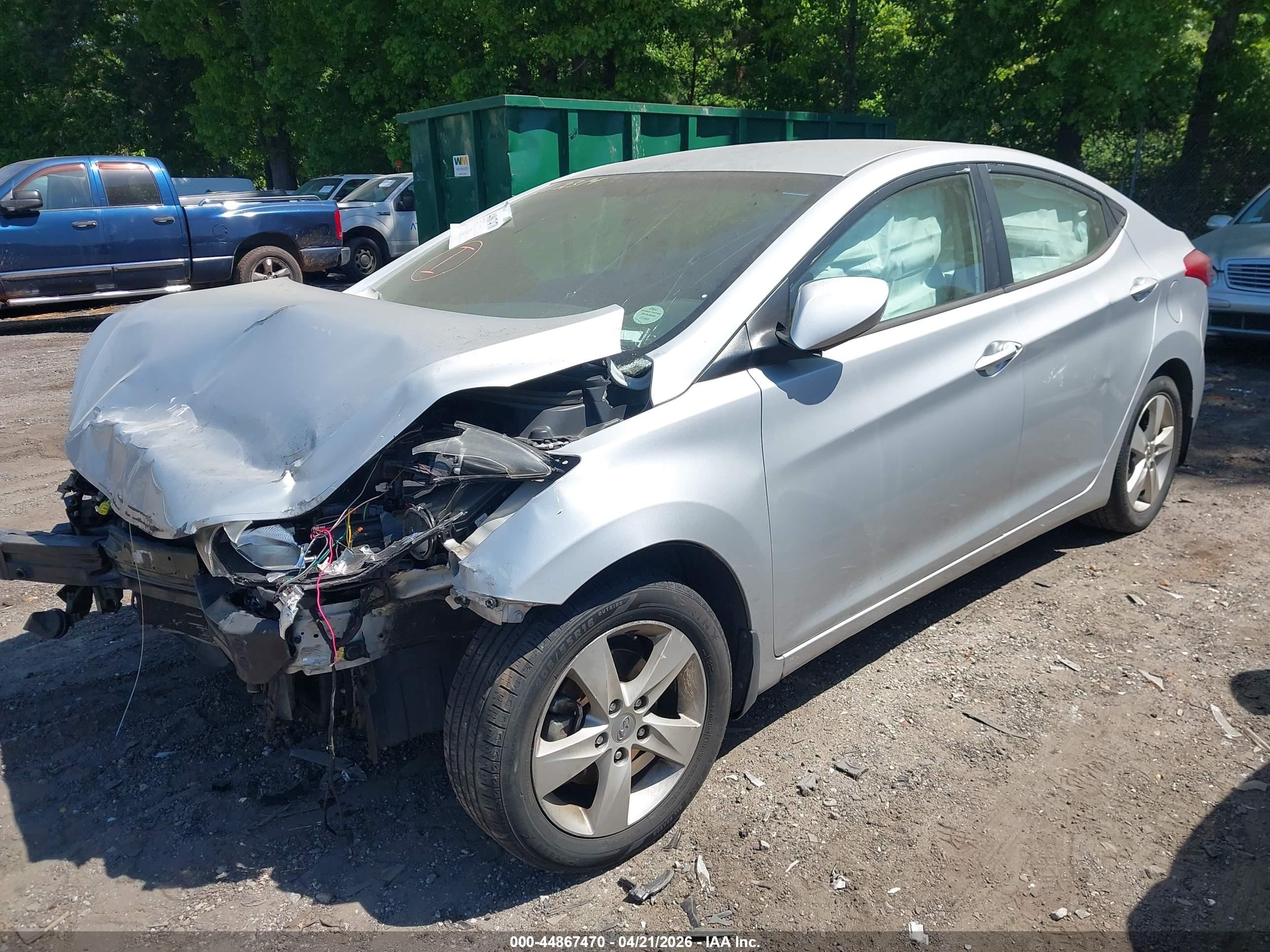 2013 Hyundai Elantra Gls Silver vin: KMHDH4AE7DU884508