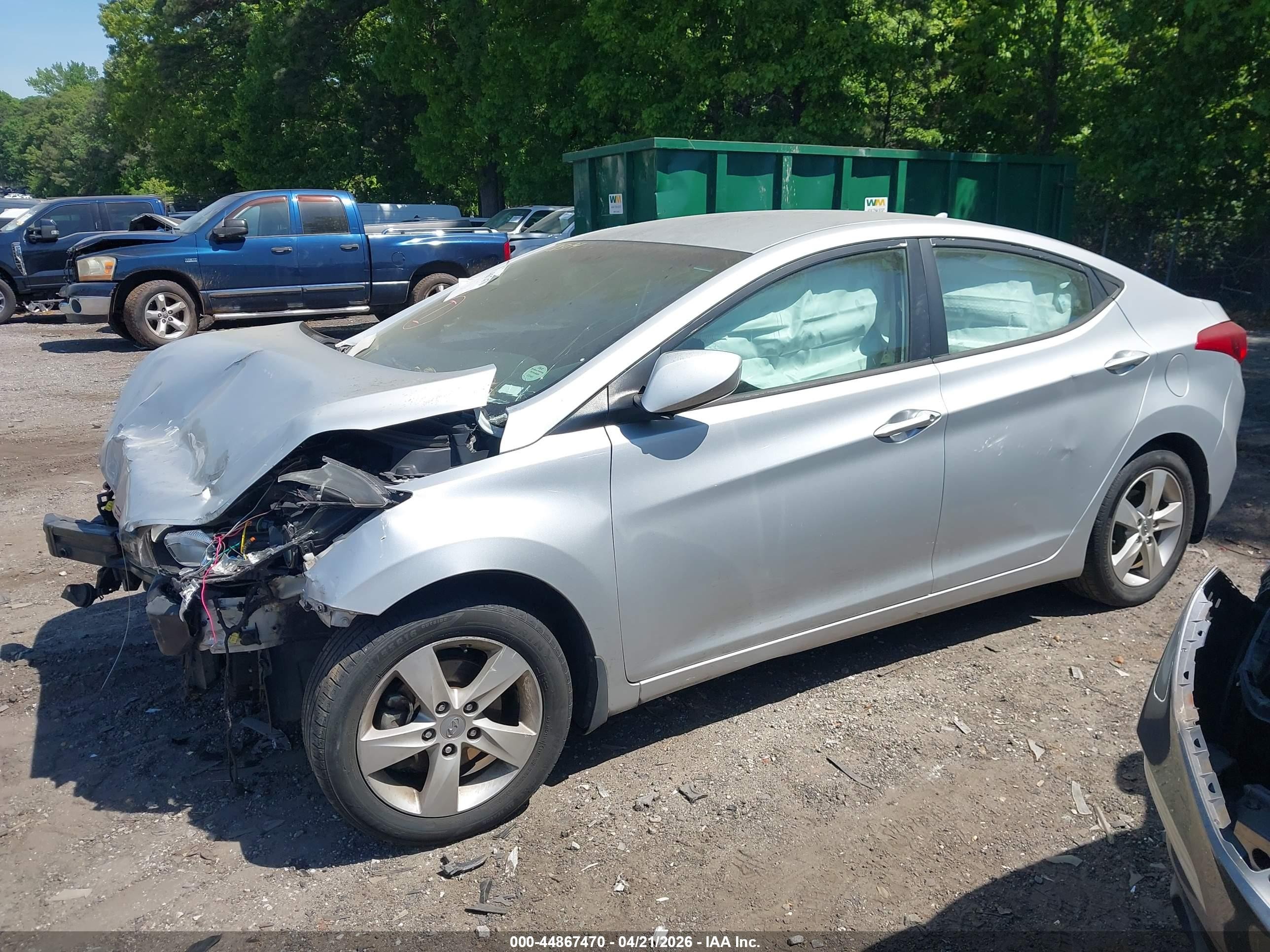 2013 Hyundai Elantra Gls Silver vin: KMHDH4AE7DU884508