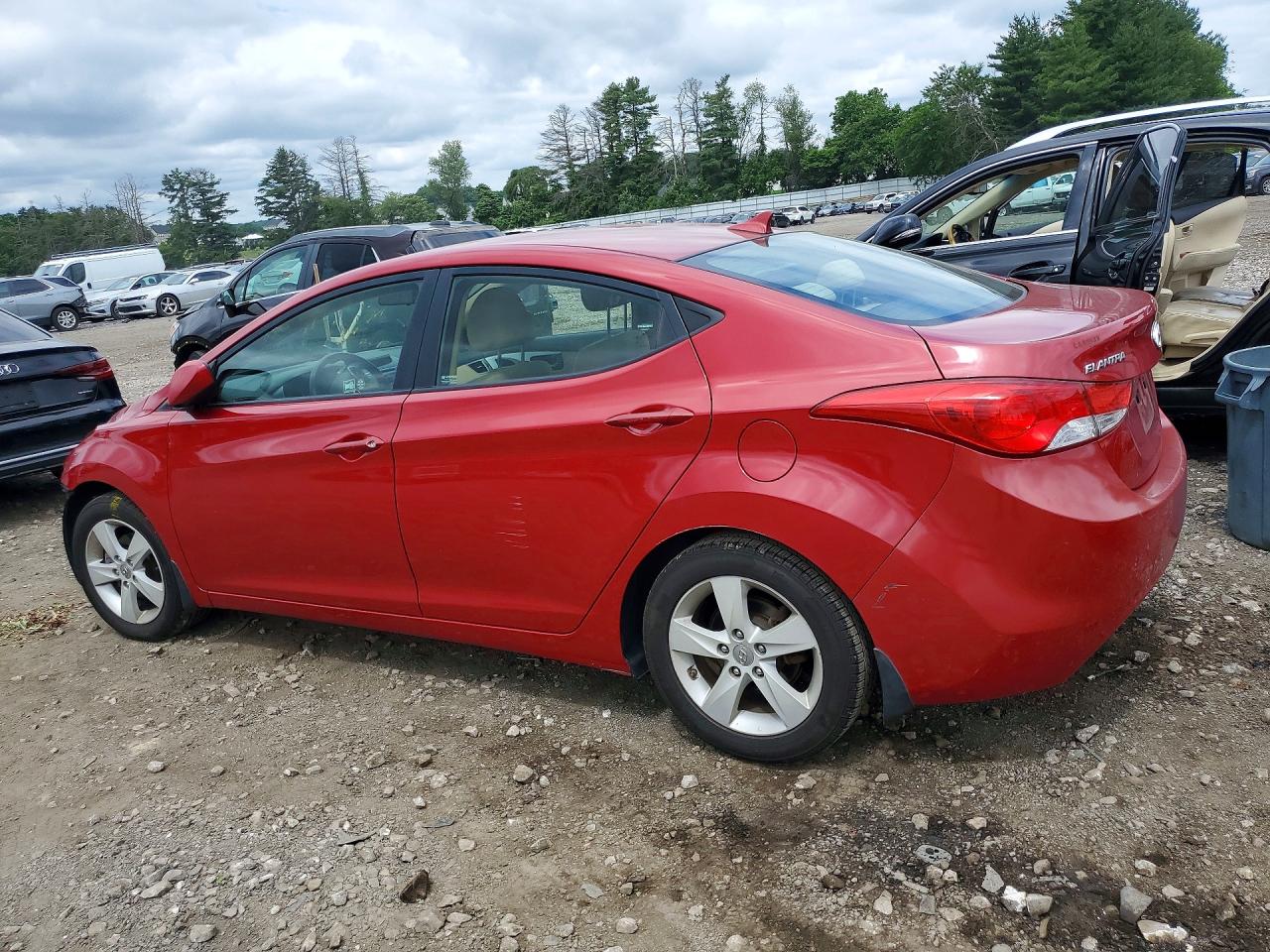 2013 Hyundai Elantra Gls Red vin: KMHDH4AE7DU944609