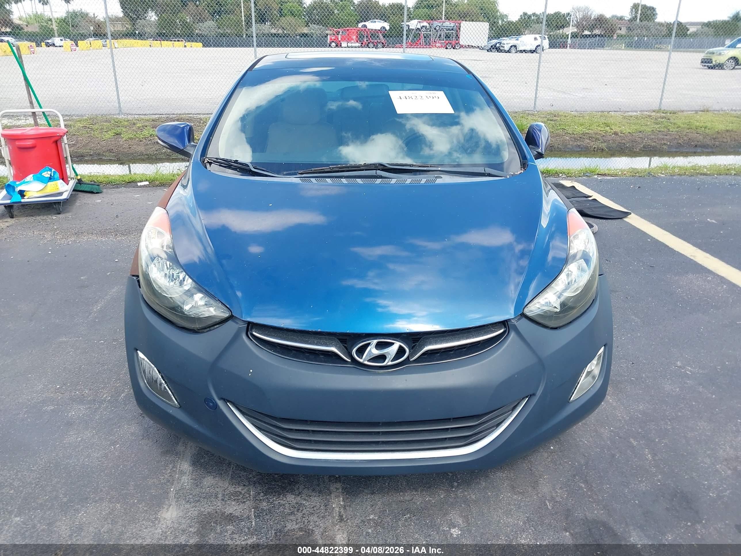 2013 Hyundai Elantra Limited Blue vin: KMHDH4AE7DU946084