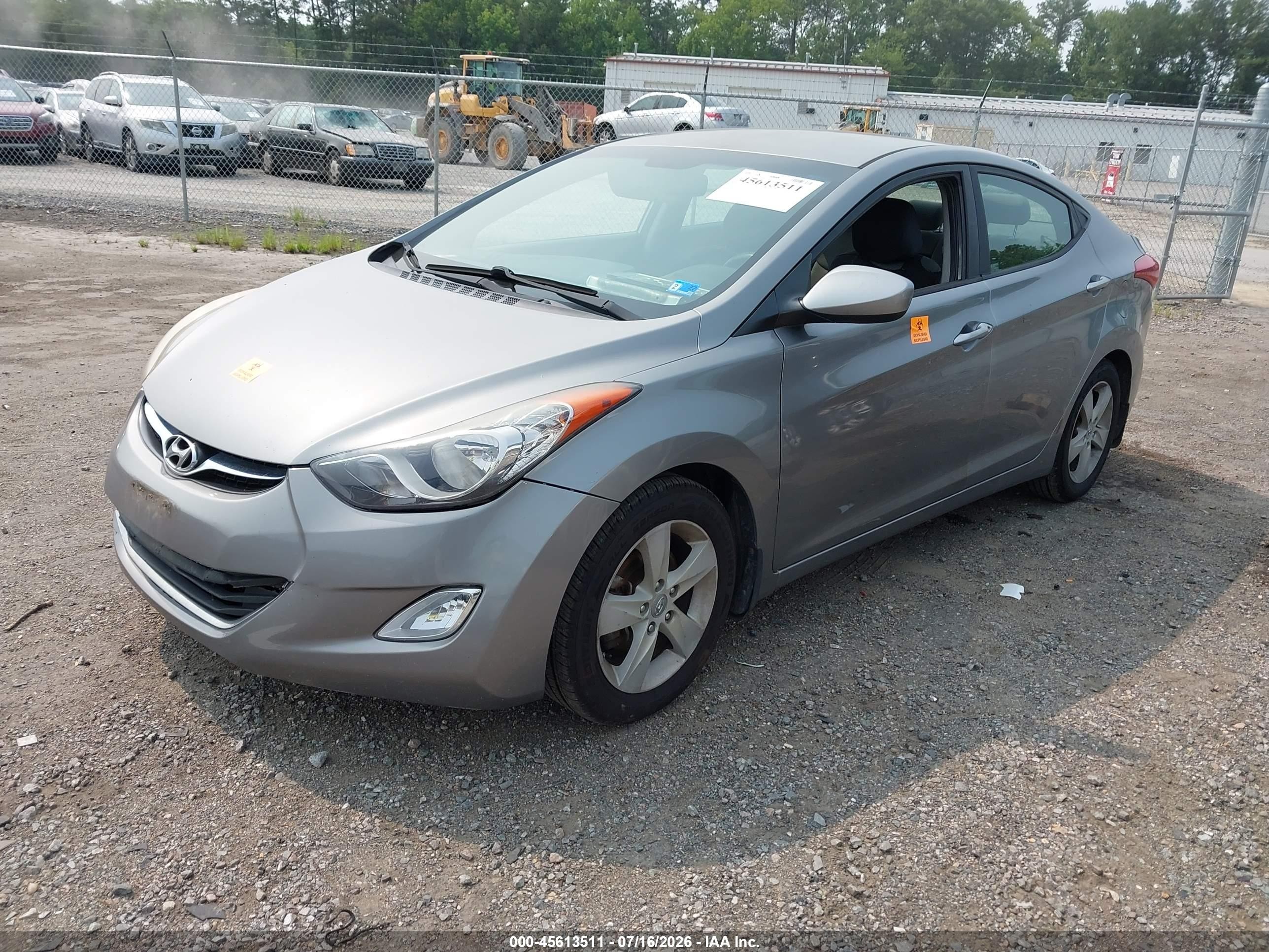 2013 Hyundai Elantra Gls Gray vin: KMHDH4AE7DU973043