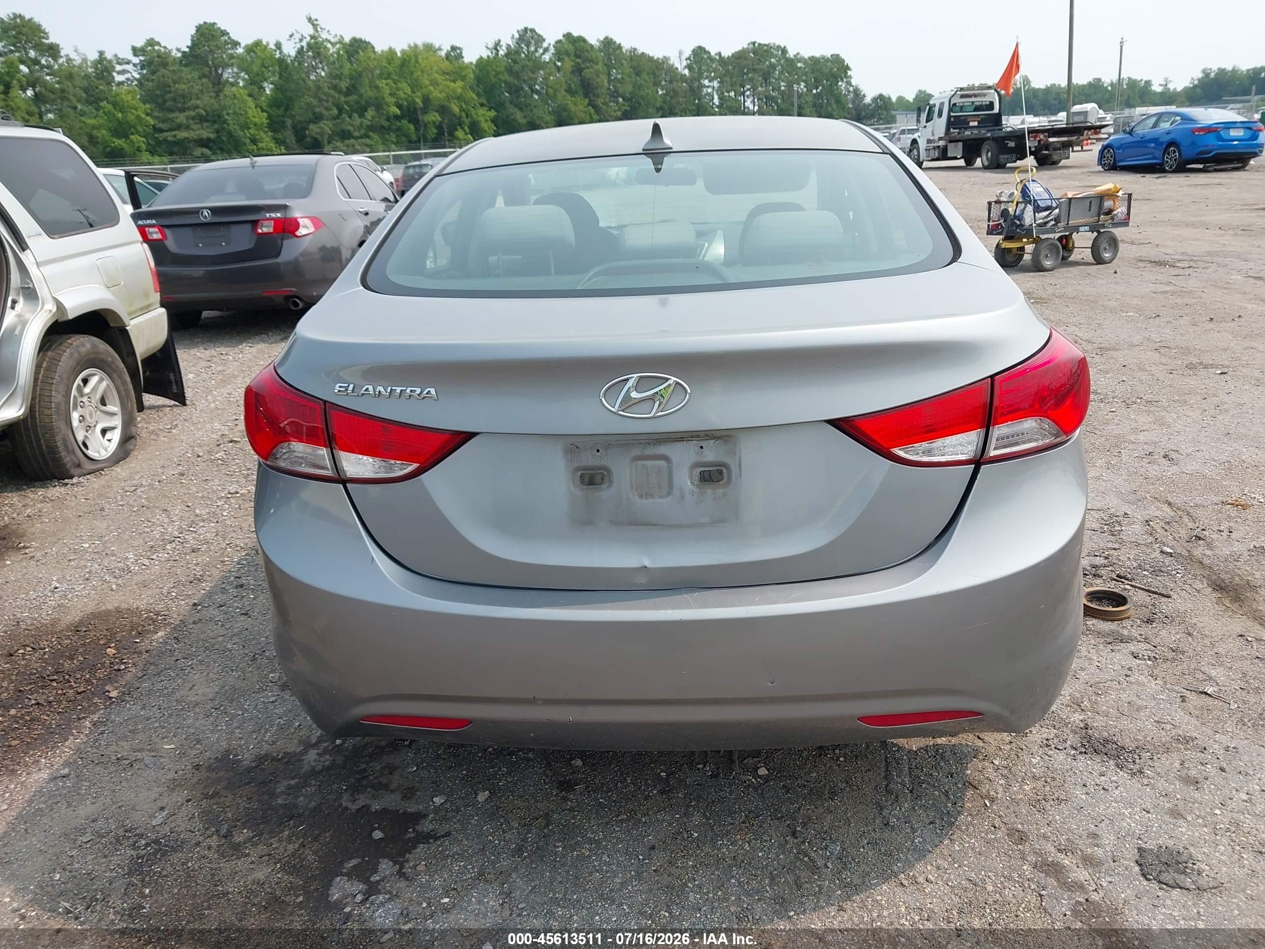 2013 Hyundai Elantra Gls Gray vin: KMHDH4AE7DU973043