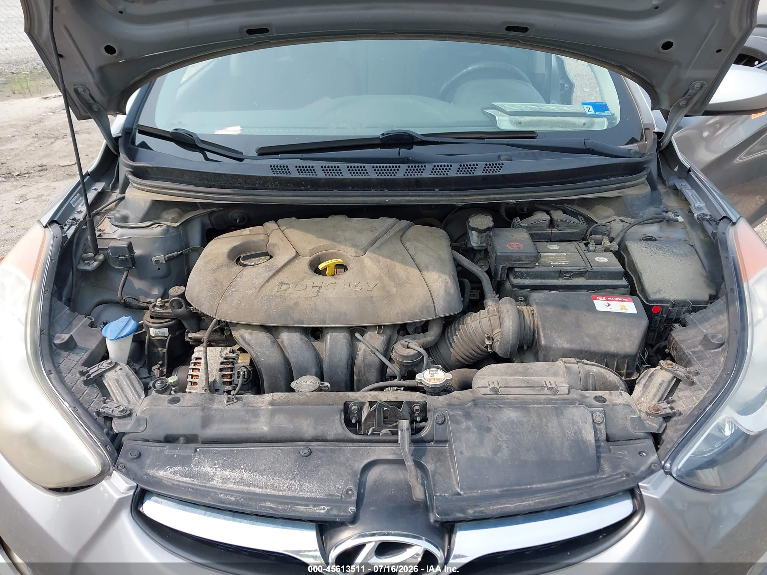 2013 Hyundai Elantra Gls Gray vin: KMHDH4AE7DU973043