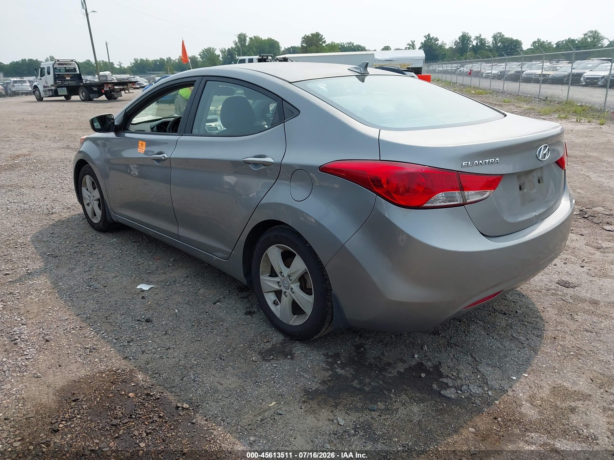 2013 Hyundai Elantra Gls Gray vin: KMHDH4AE7DU973043