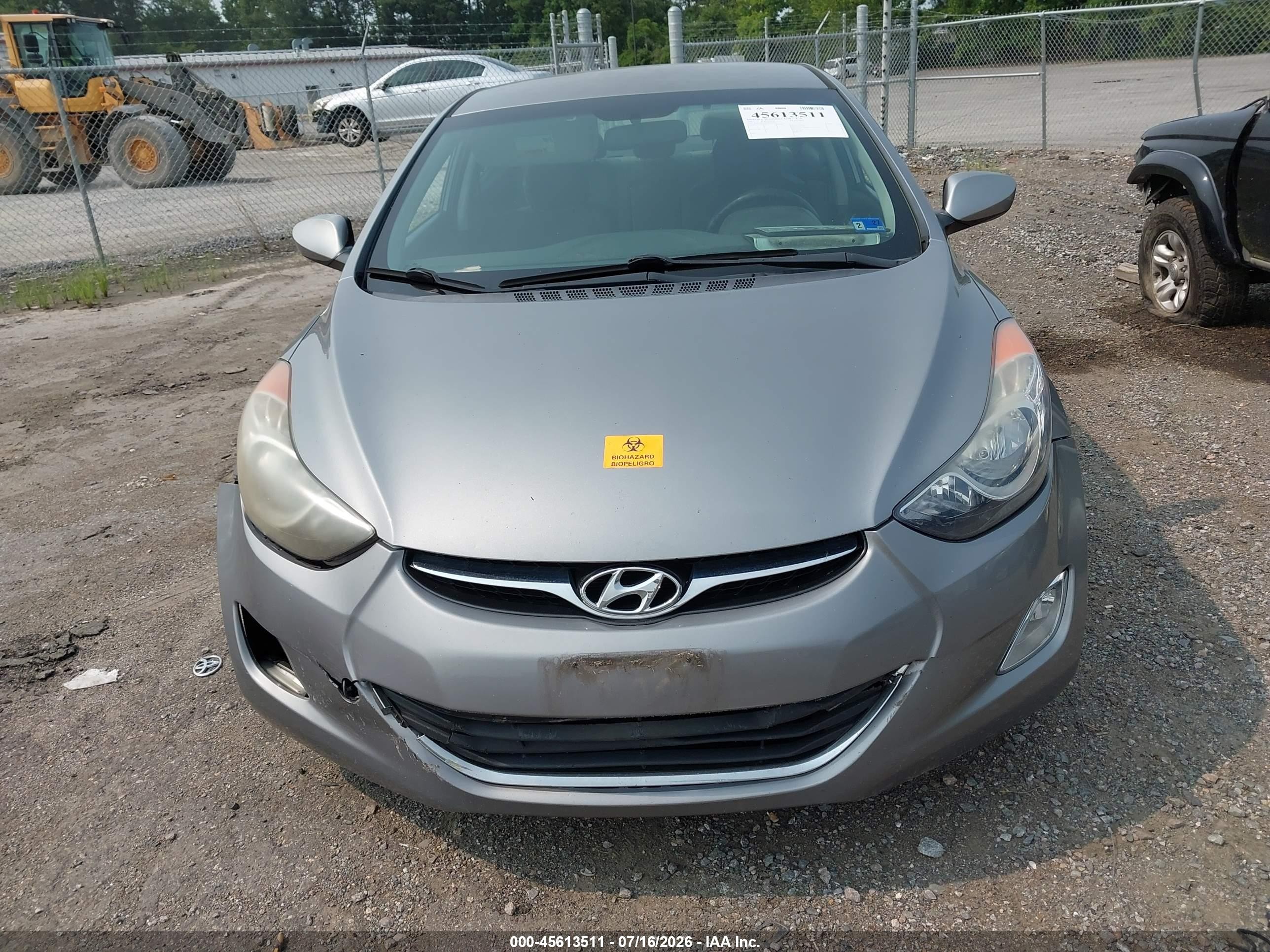 2013 Hyundai Elantra Gls Gray vin: KMHDH4AE7DU973043