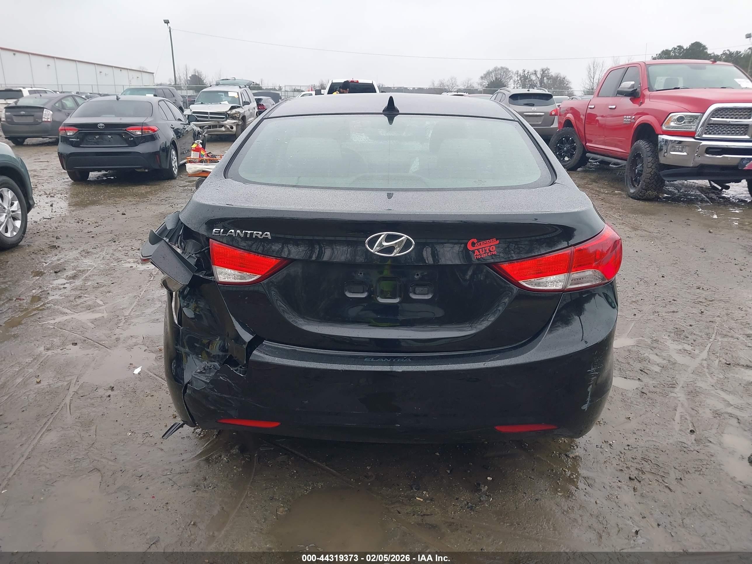 2013 Hyundai Elantra Gls Black vin: KMHDH4AE7DU991140