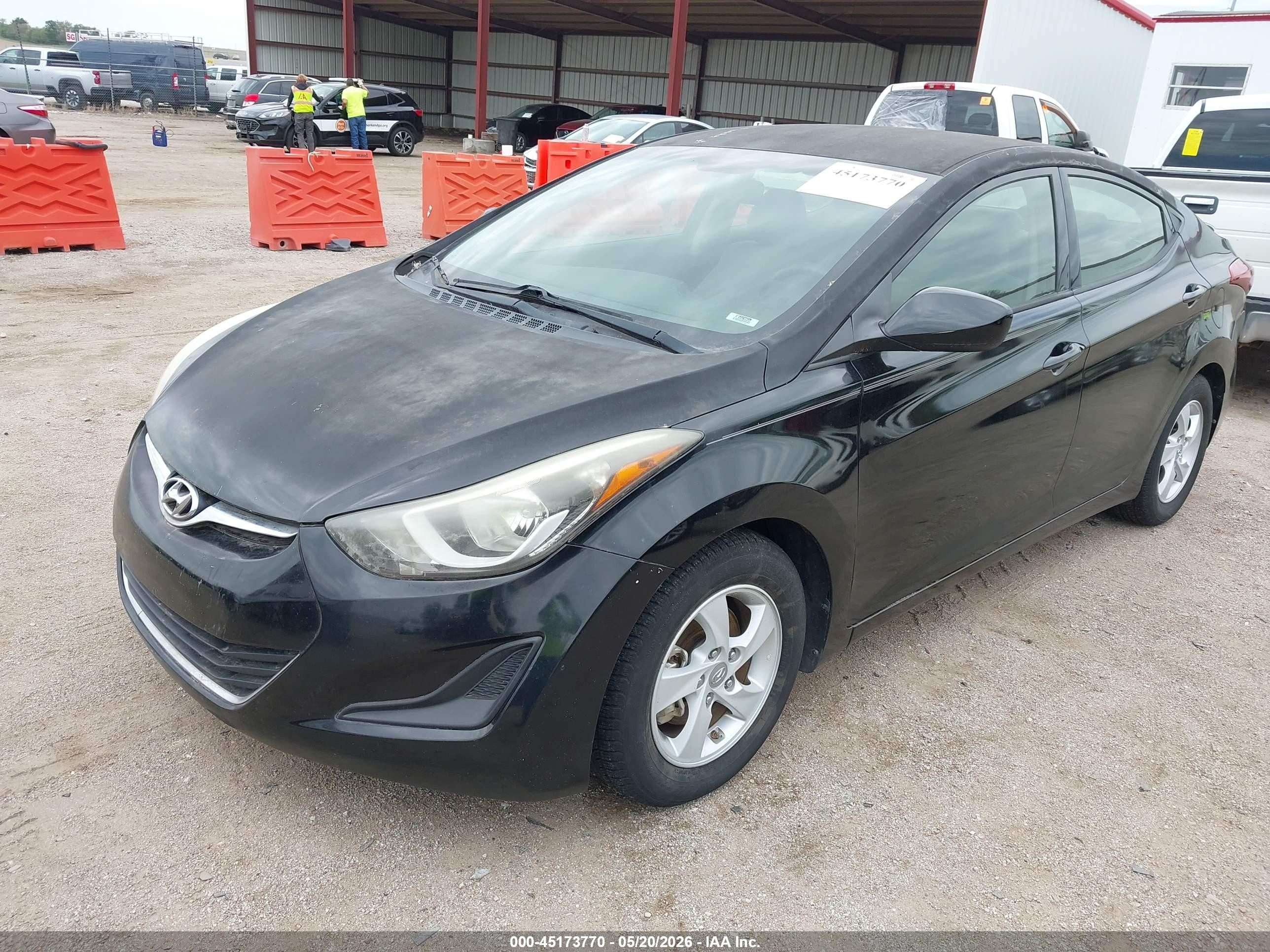 2014 Hyundai Elantra Se Black vin: KMHDH4AE7EU043340