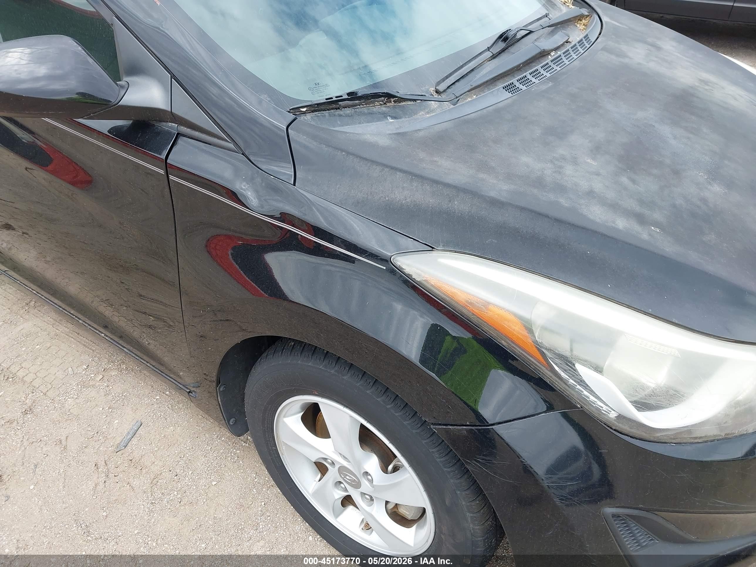 2014 Hyundai Elantra Se Black vin: KMHDH4AE7EU043340