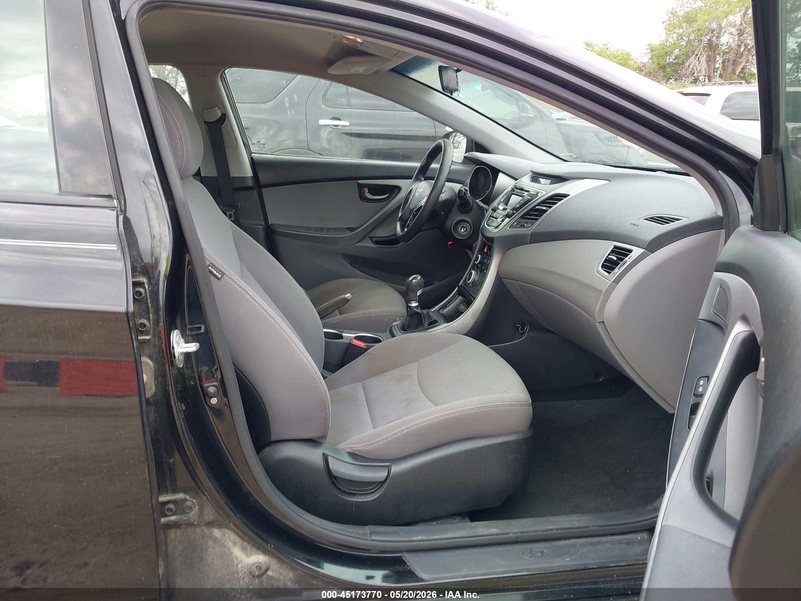 2014 Hyundai Elantra Se Black vin: KMHDH4AE7EU043340