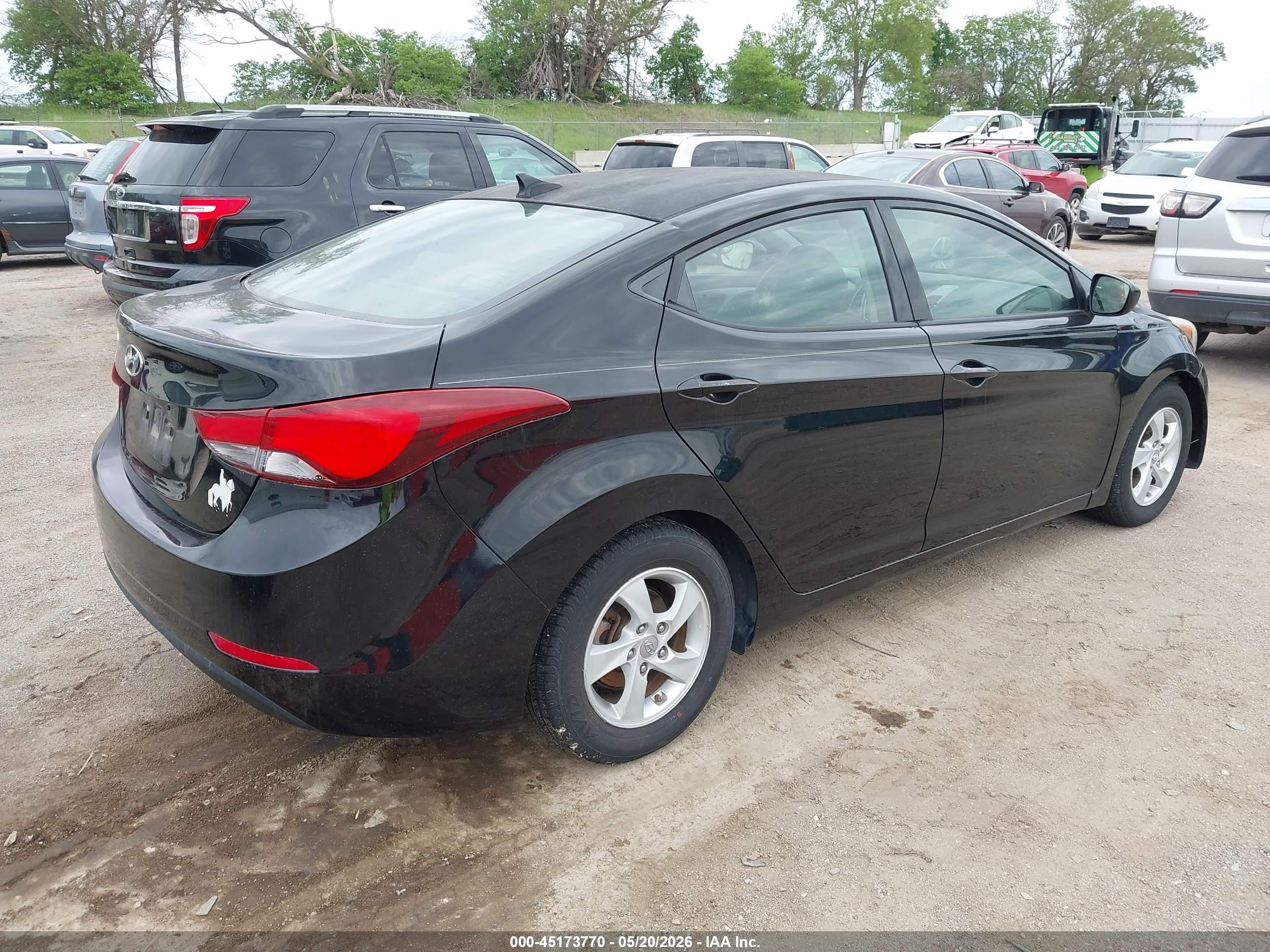 2014 Hyundai Elantra Se Black vin: KMHDH4AE7EU043340