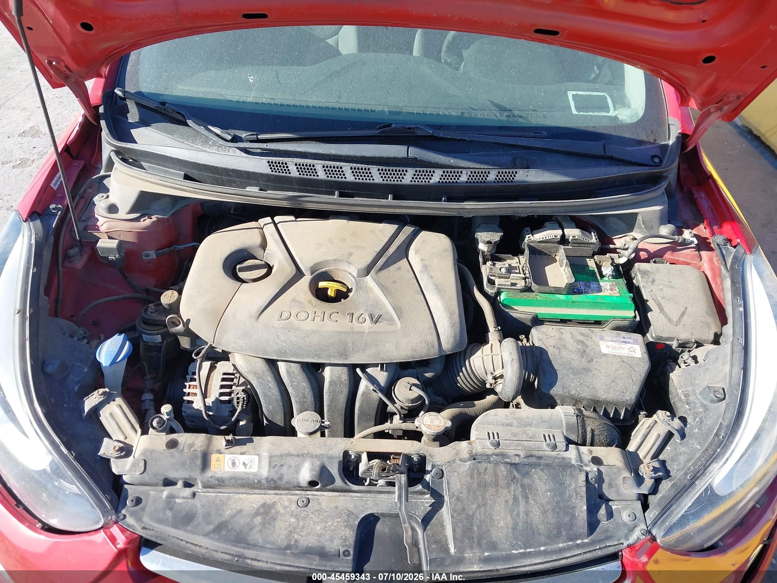 2014 Hyundai Elantra Se Red vin: KMHDH4AE7EU049669