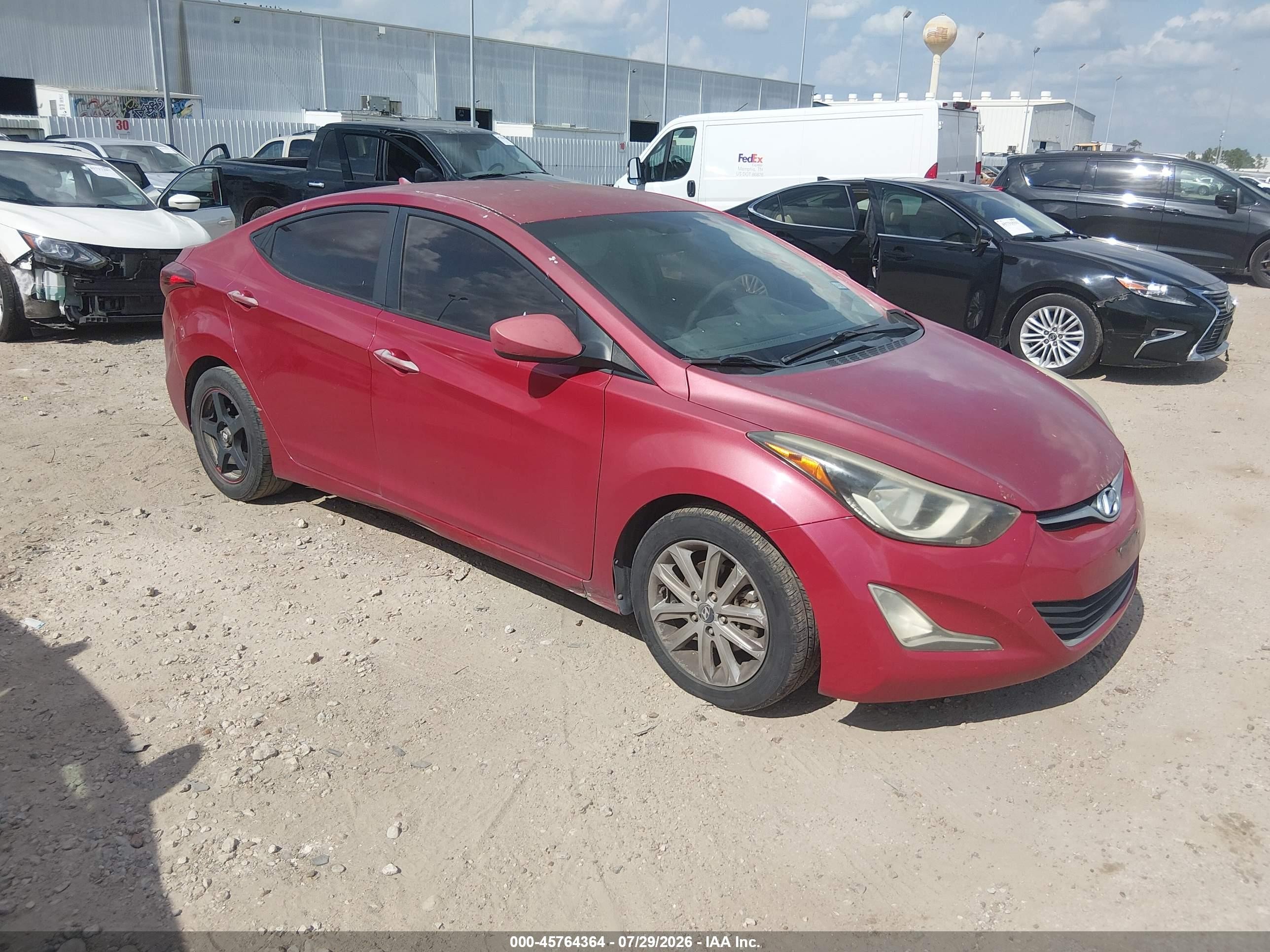 2014 Hyundai Elantra Se Red vin: KMHDH4AE7EU060817