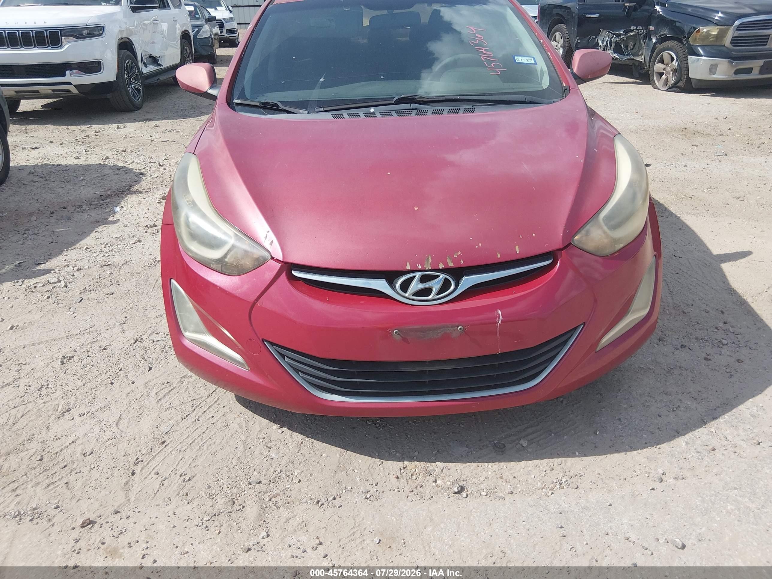 2014 Hyundai Elantra Se Red vin: KMHDH4AE7EU060817