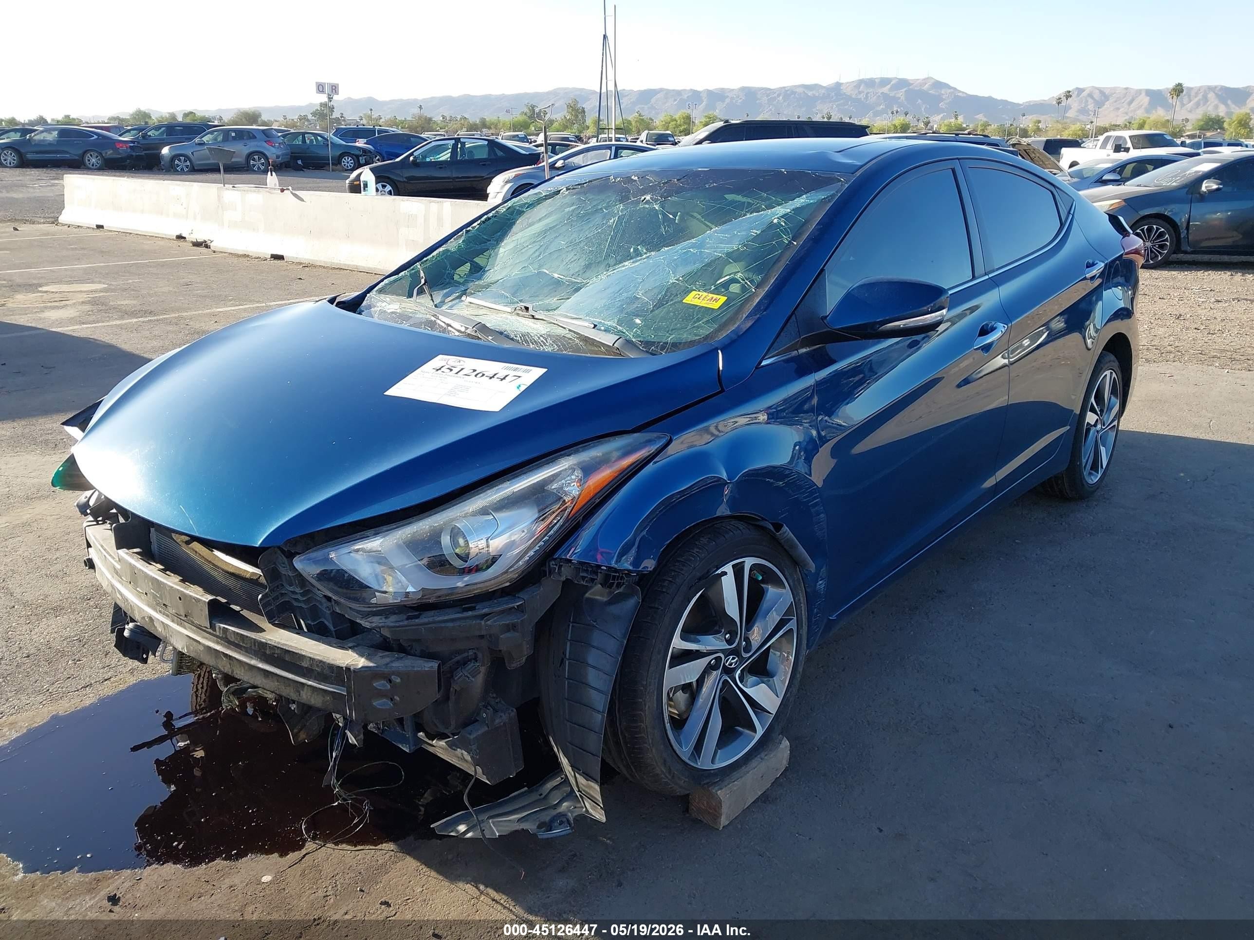 2014 Hyundai Elantra Limited Blue vin: KMHDH4AE7EU106002