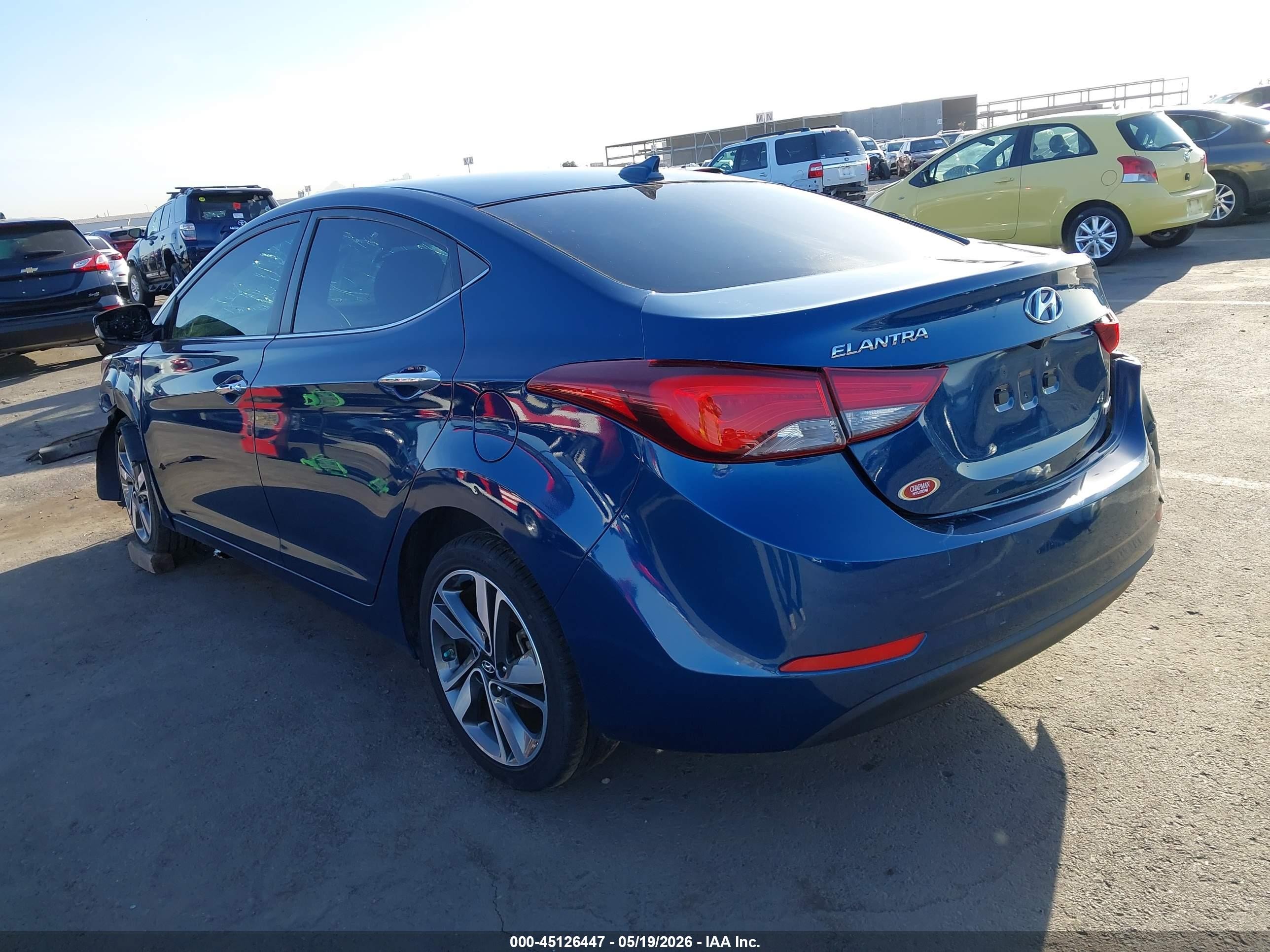 2014 Hyundai Elantra Limited Blue vin: KMHDH4AE7EU106002