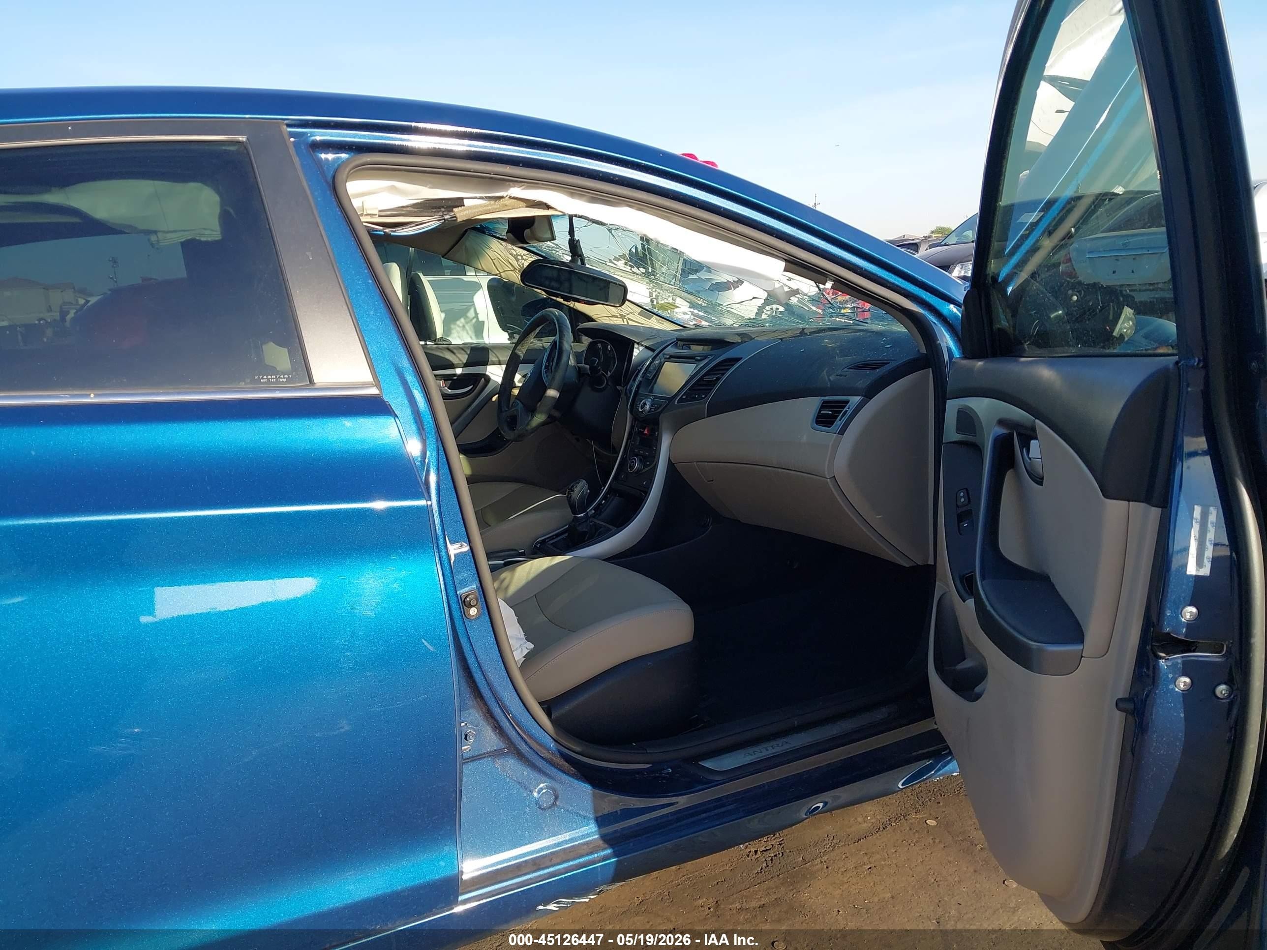 2014 Hyundai Elantra Limited Blue vin: KMHDH4AE7EU106002