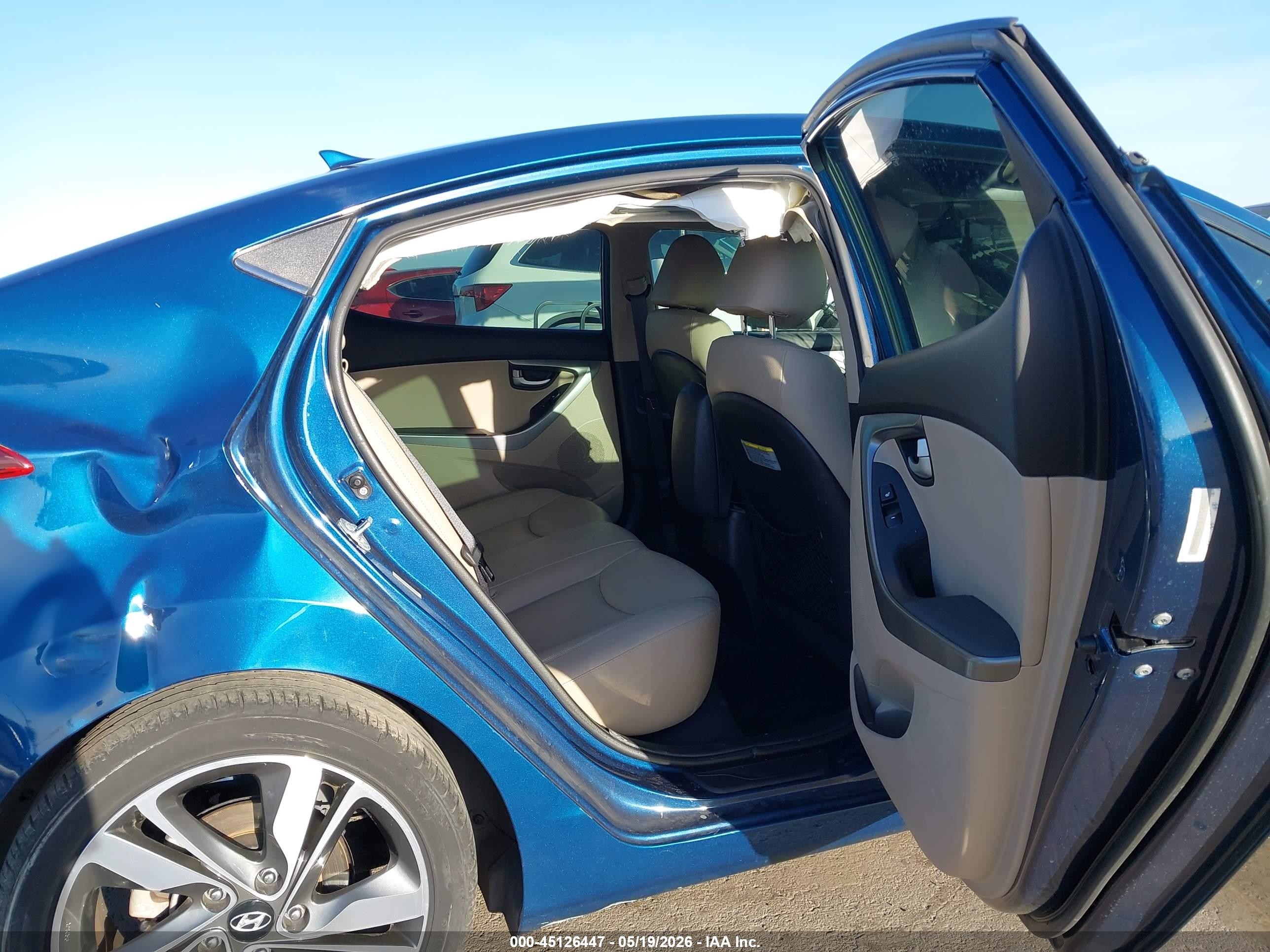 2014 Hyundai Elantra Limited Blue vin: KMHDH4AE7EU106002