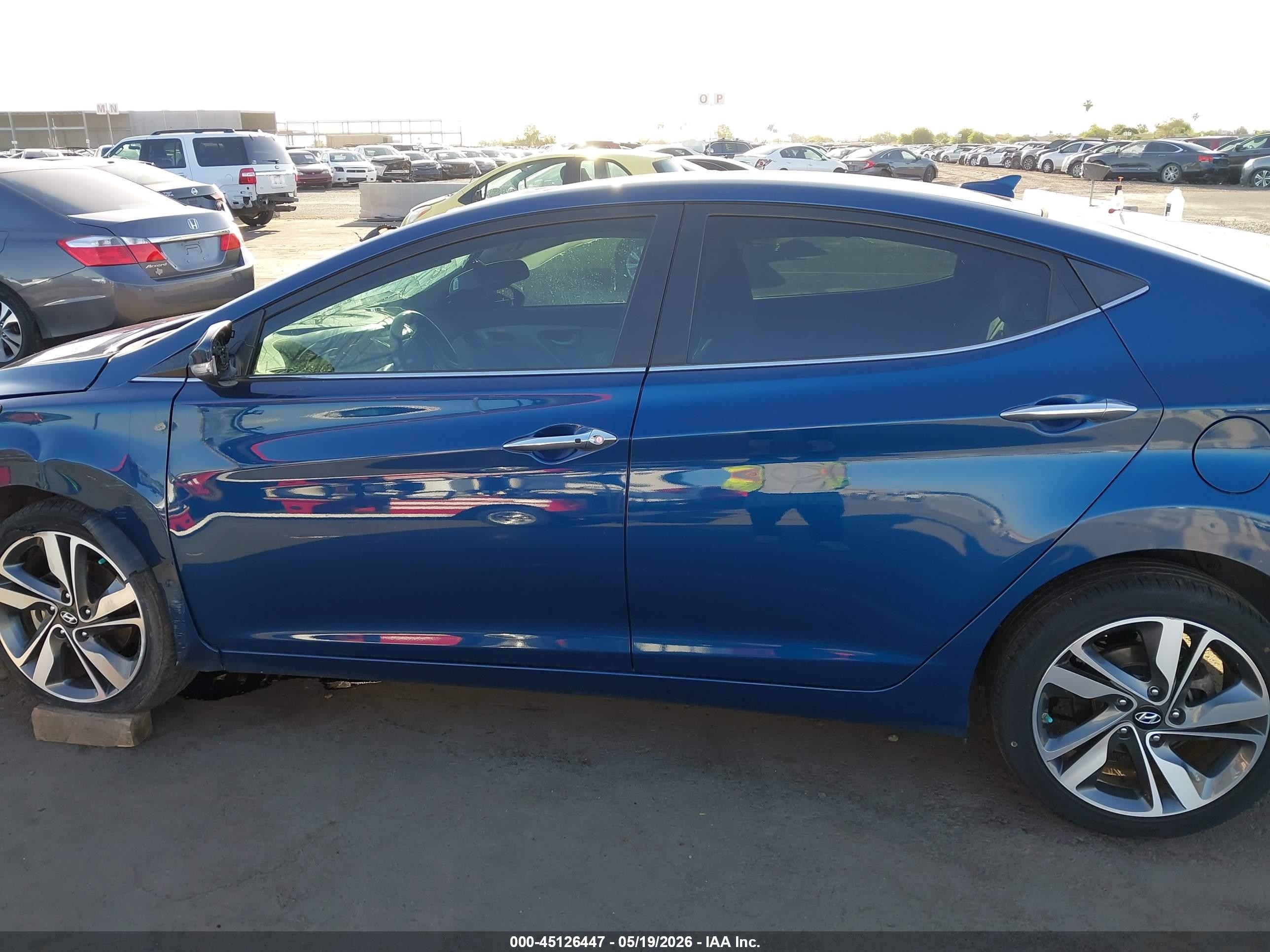 2014 Hyundai Elantra Limited Blue vin: KMHDH4AE7EU106002