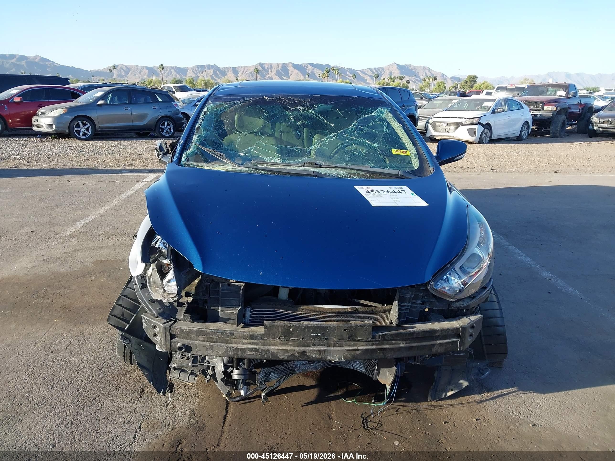 2014 Hyundai Elantra Limited Blue vin: KMHDH4AE7EU106002