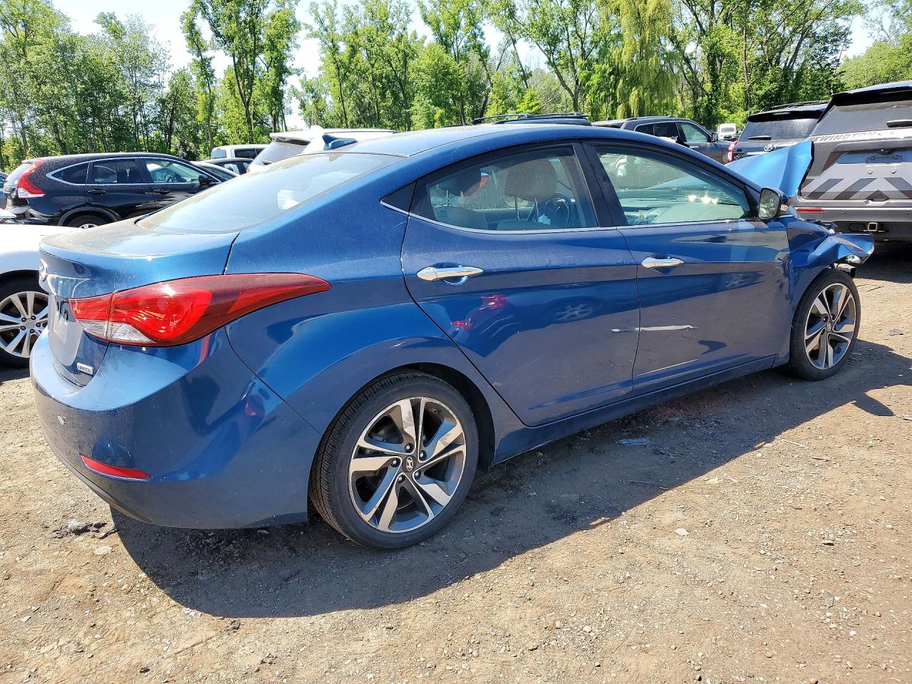 2014 Hyundai Elantra Limited Blue vin: KMHDH4AE7EU111345