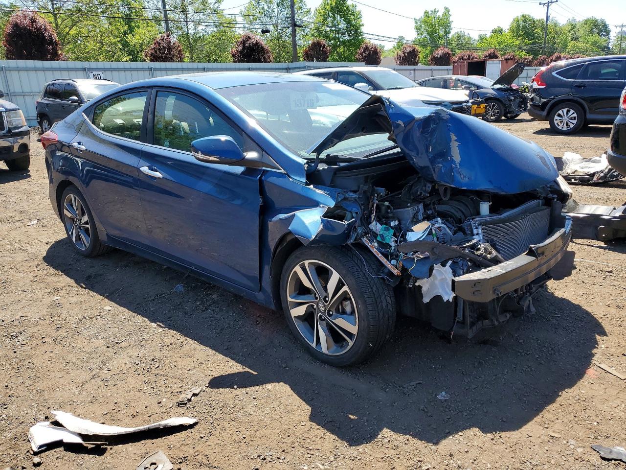 2014 Hyundai Elantra Limited Blue vin: KMHDH4AE7EU111345