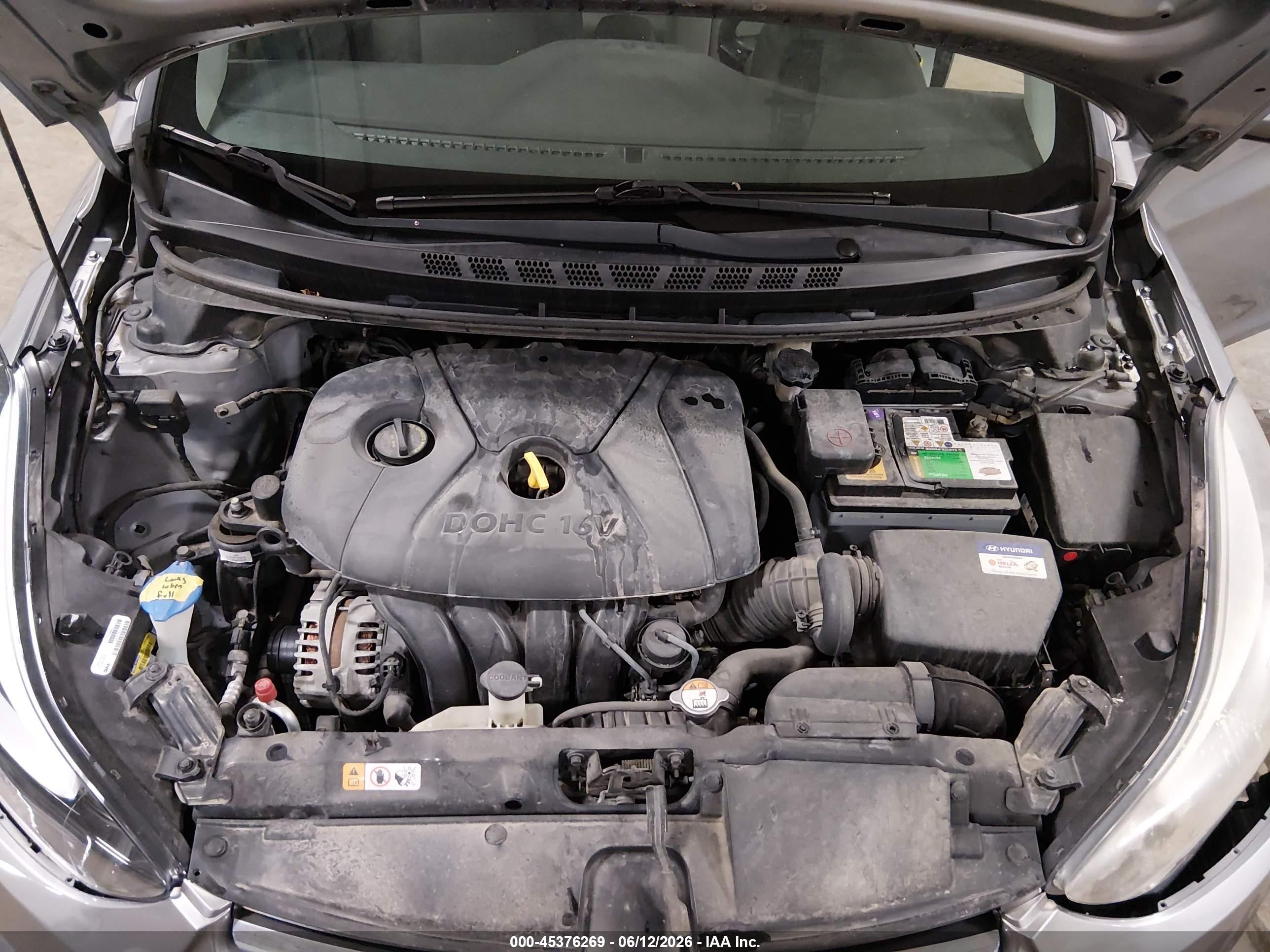 2014 Hyundai Elantra Se Gray vin: KMHDH4AE7EU154325