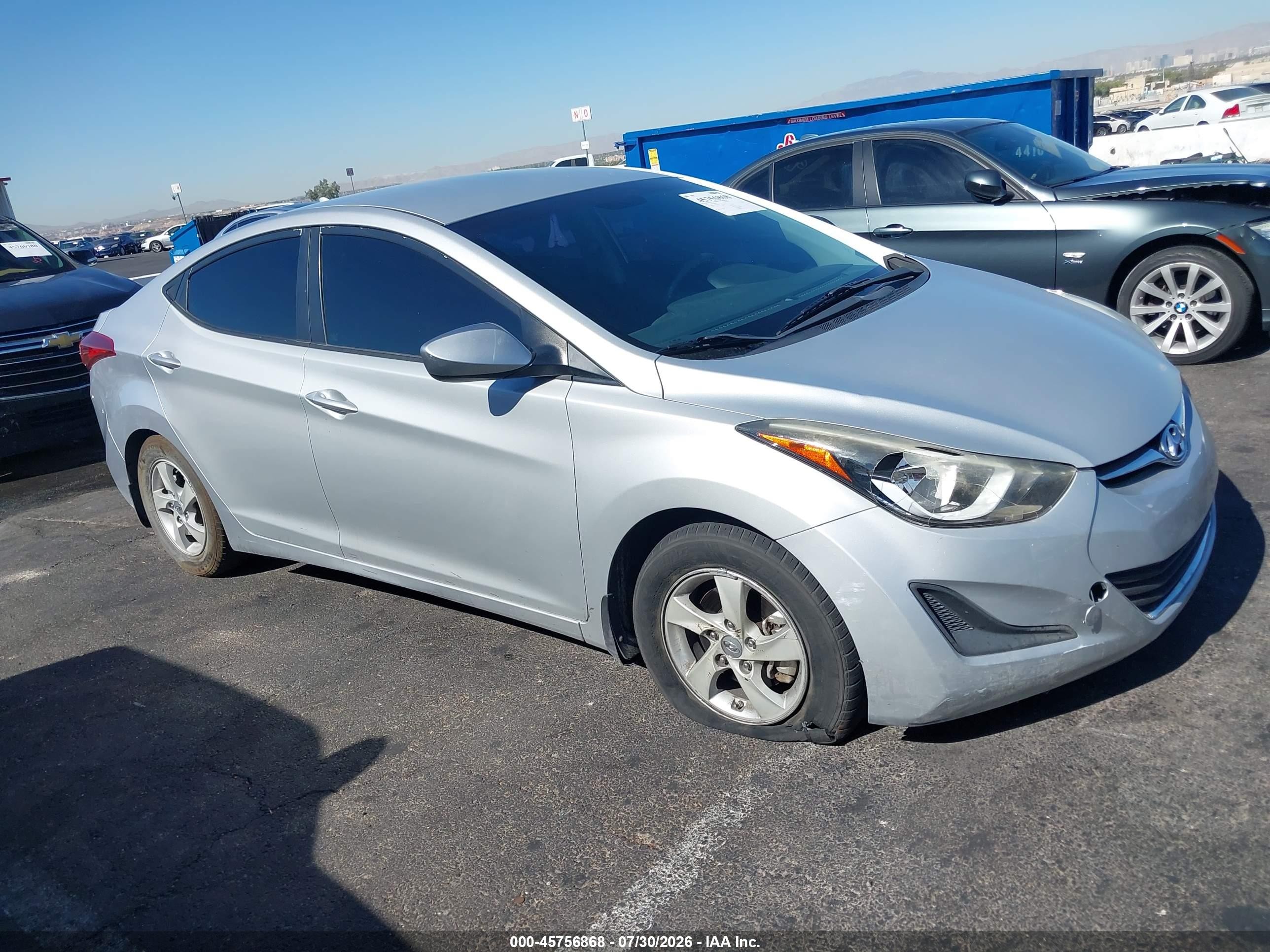 2014 Hyundai Elantra Se Silver vin: KMHDH4AE7EU164742