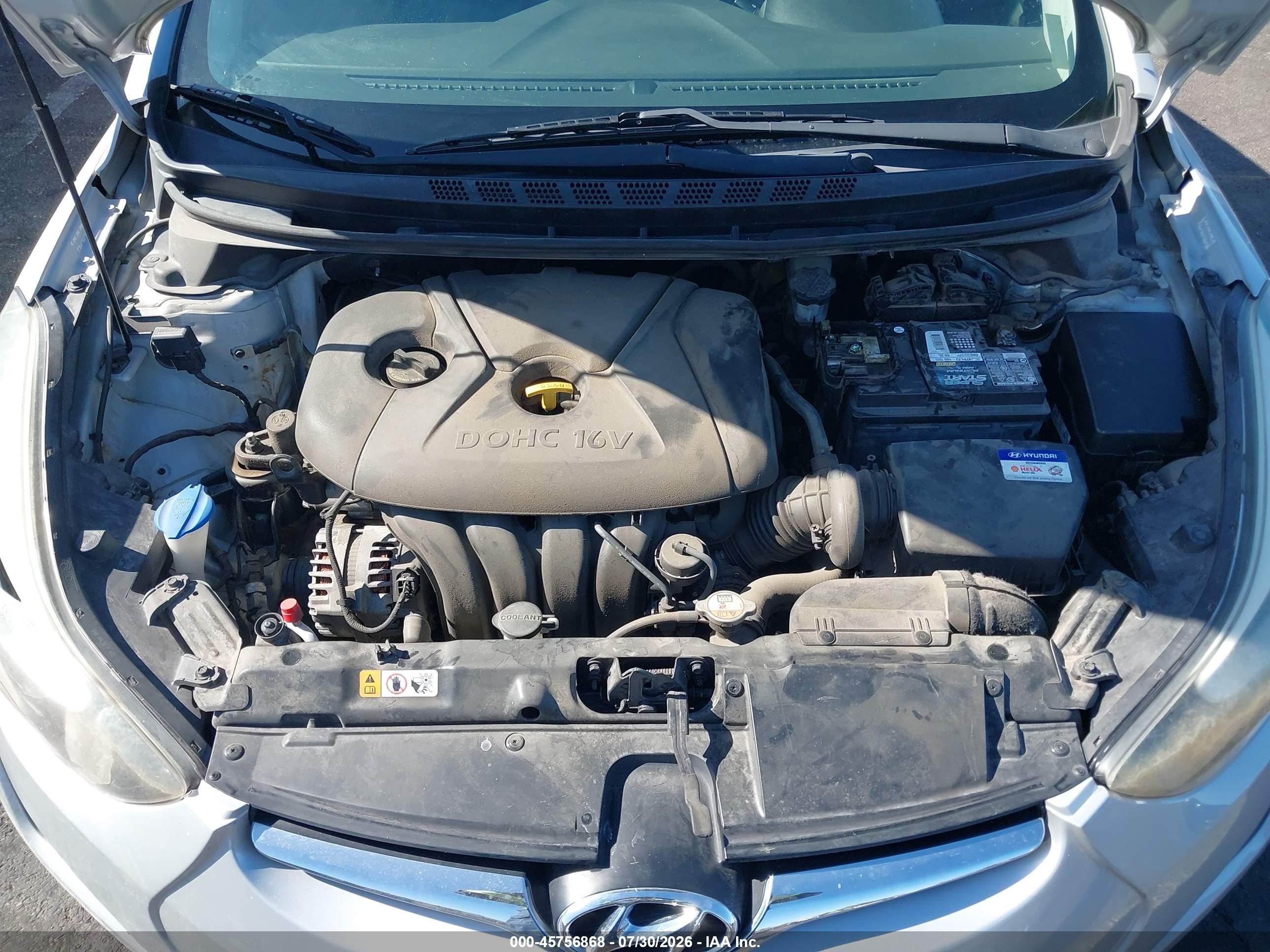 2014 Hyundai Elantra Se Silver vin: KMHDH4AE7EU164742