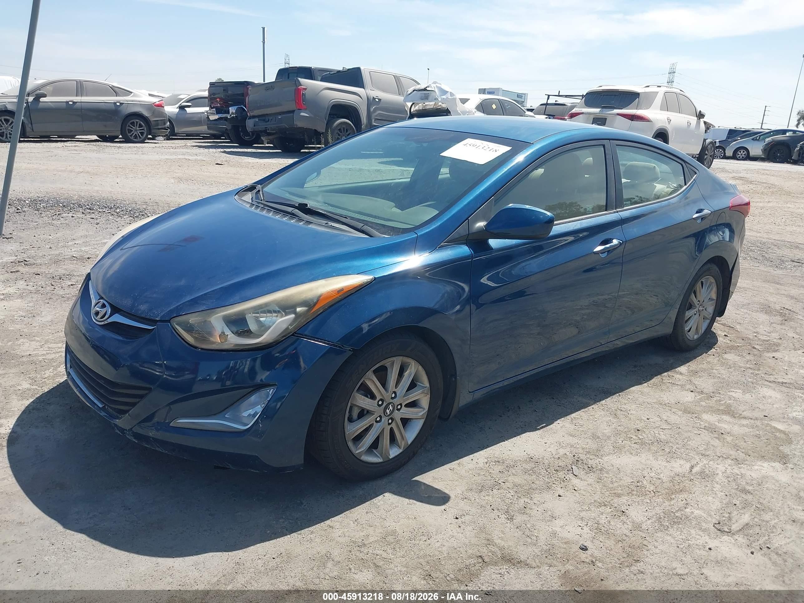 2014 Hyundai Elantra Se Blue vin: KMHDH4AE7EU190113