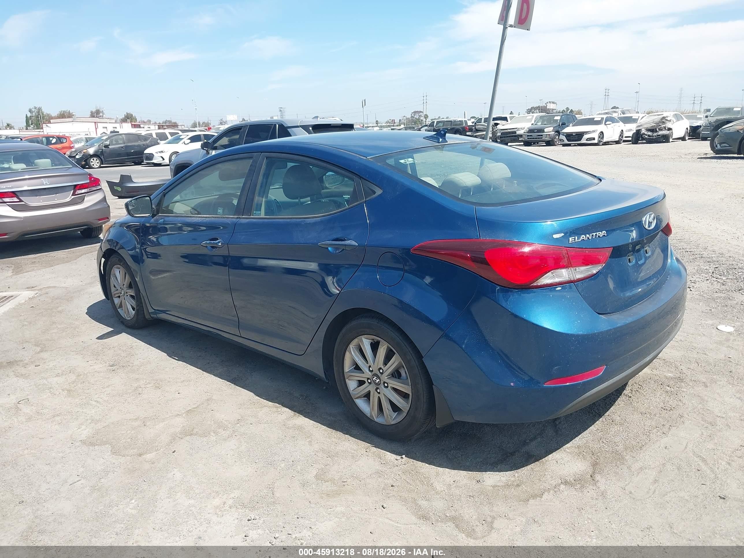 2014 Hyundai Elantra Se Blue vin: KMHDH4AE7EU190113