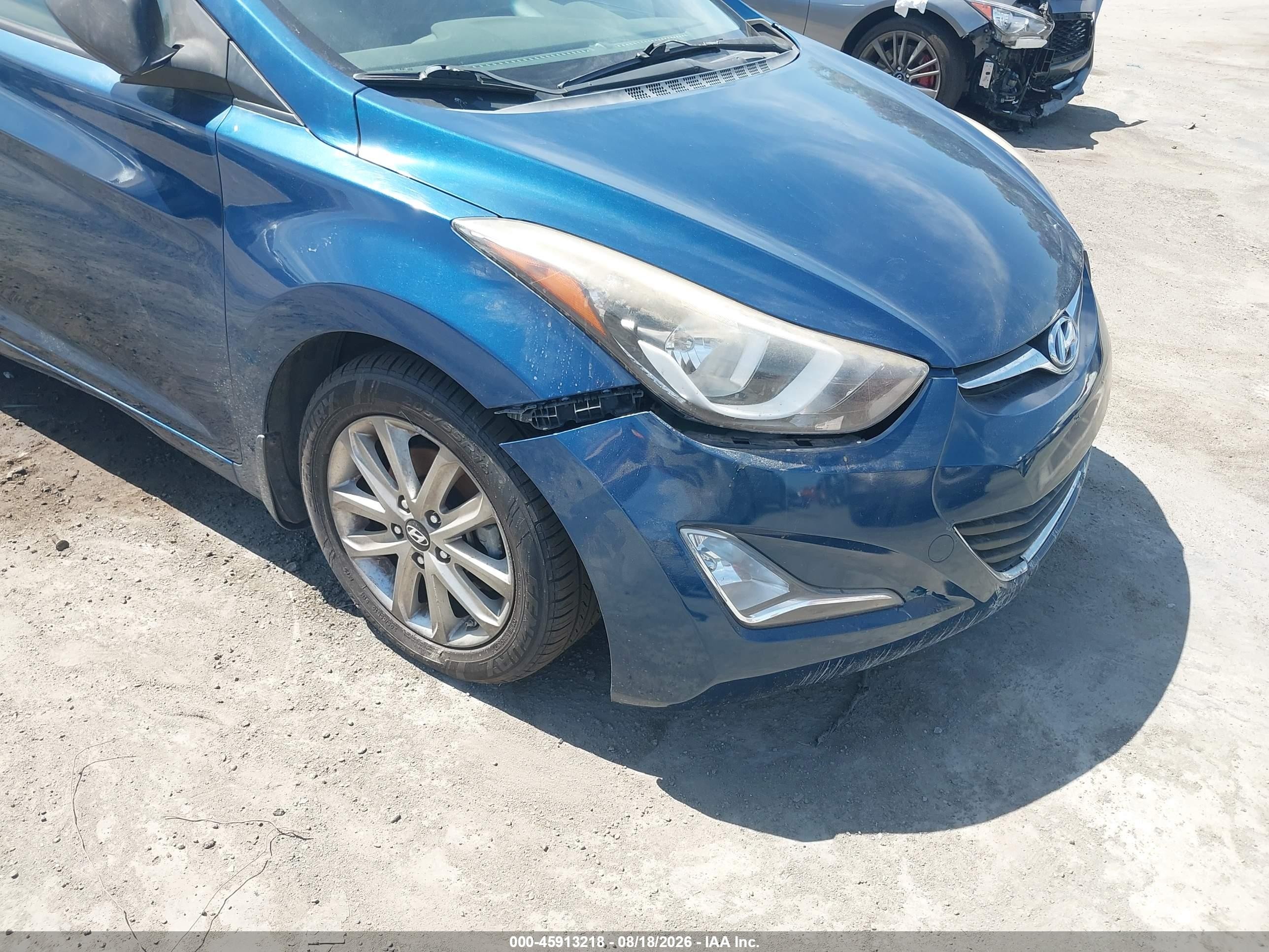 2014 Hyundai Elantra Se Blue vin: KMHDH4AE7EU190113