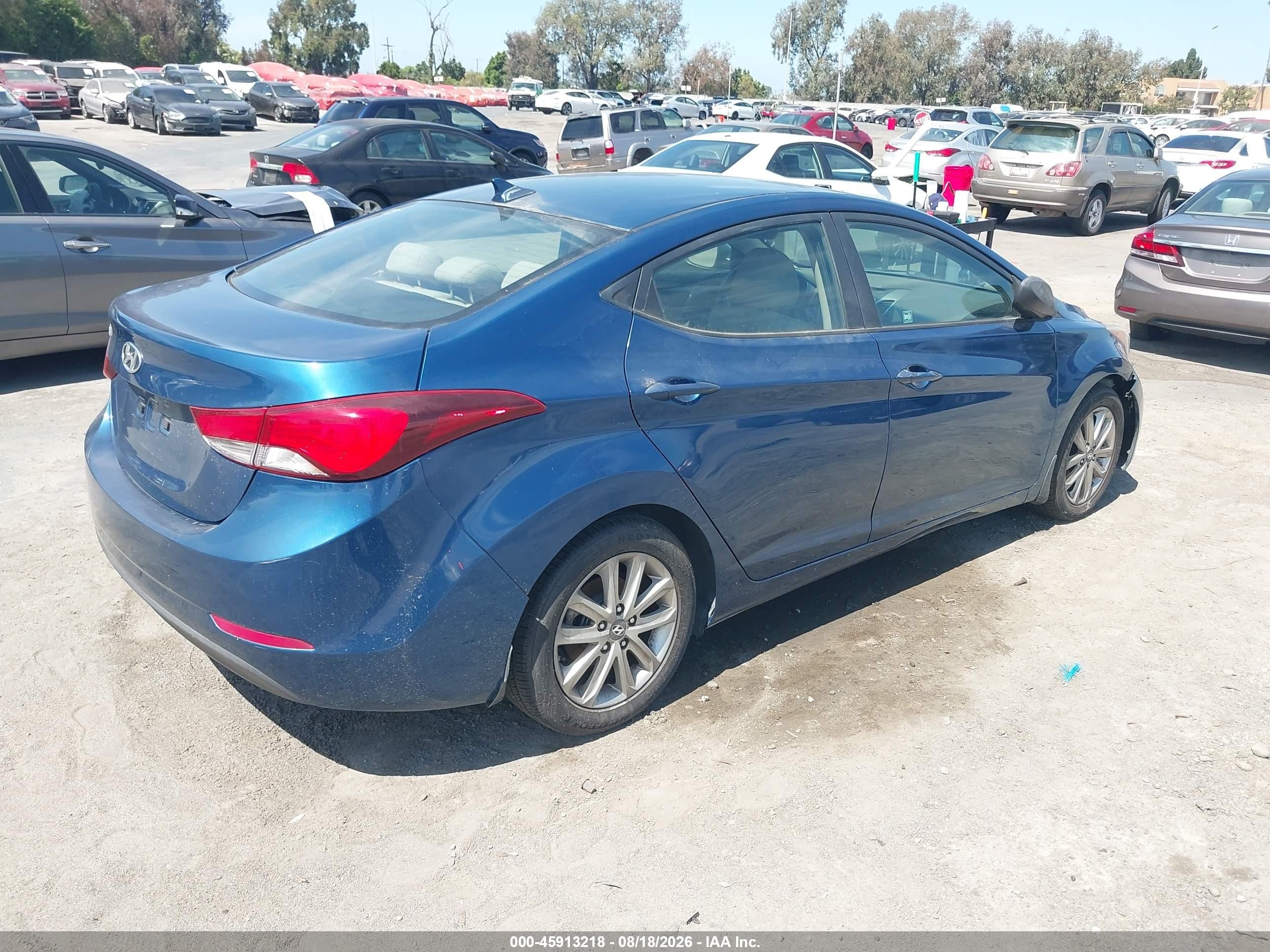 2014 Hyundai Elantra Se Blue vin: KMHDH4AE7EU190113