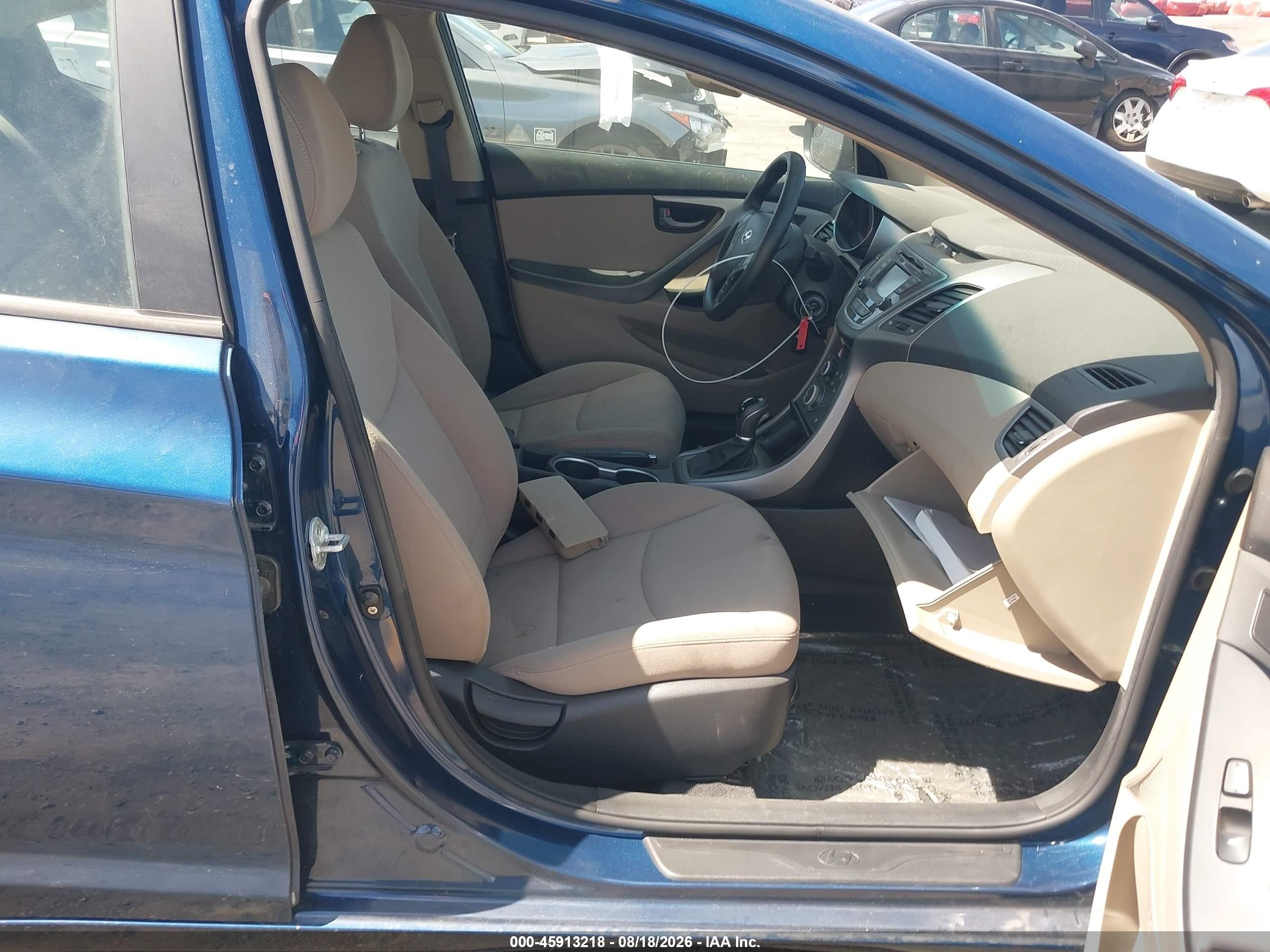2014 Hyundai Elantra Se Blue vin: KMHDH4AE7EU190113