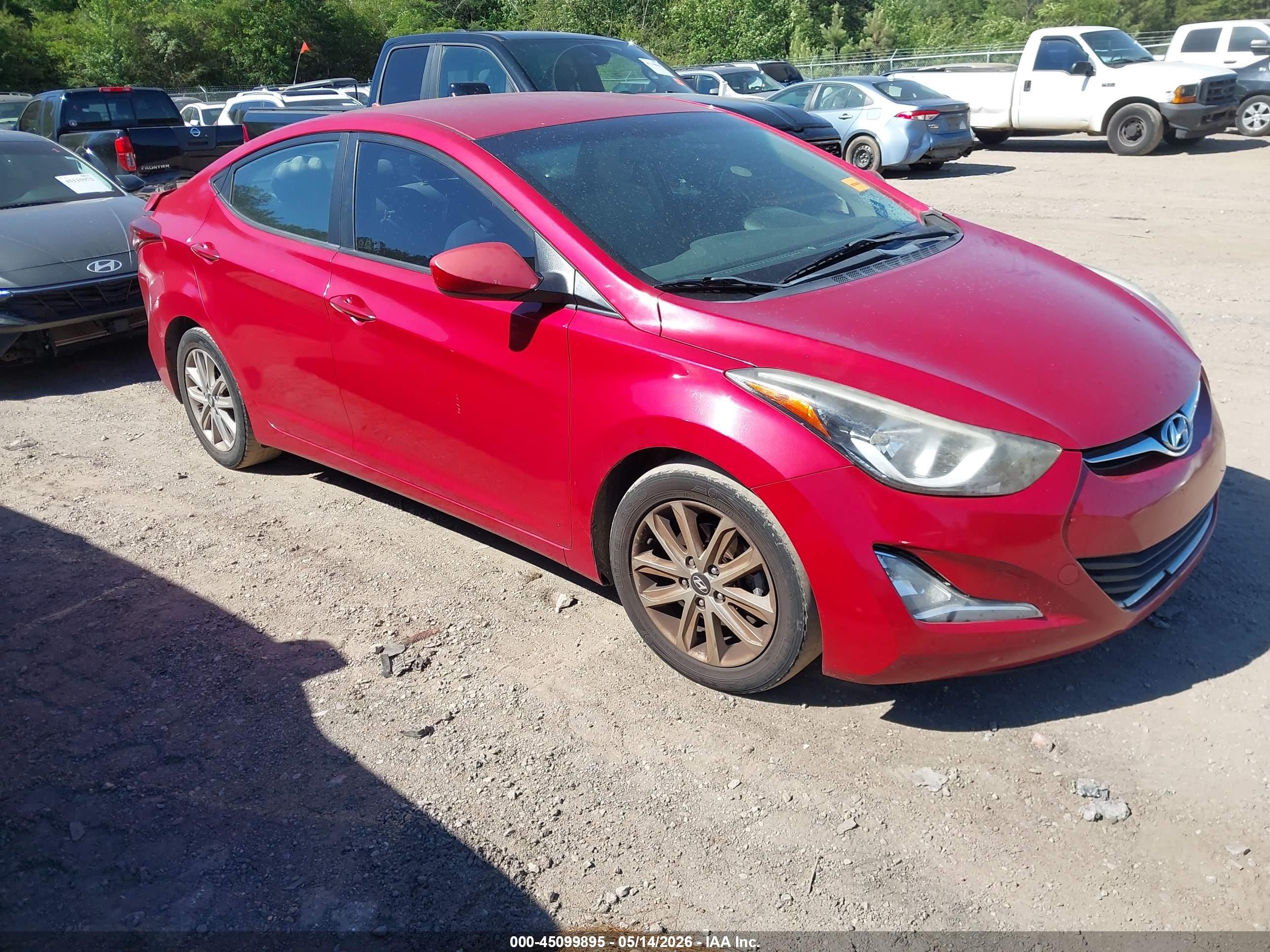 2015 Hyundai Elantra Se Red vin: KMHDH4AE7FU279231