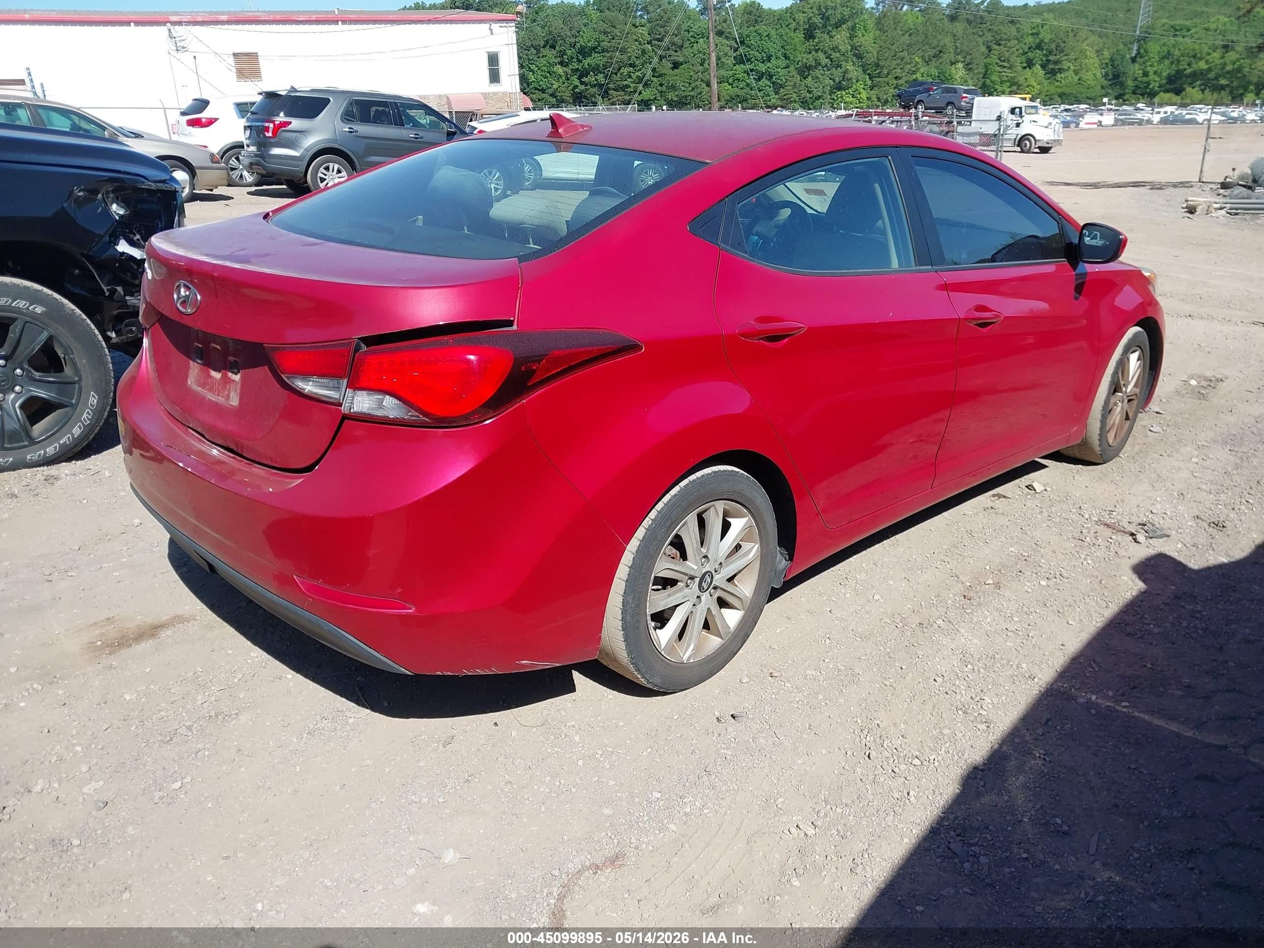 2015 Hyundai Elantra Se Red vin: KMHDH4AE7FU279231